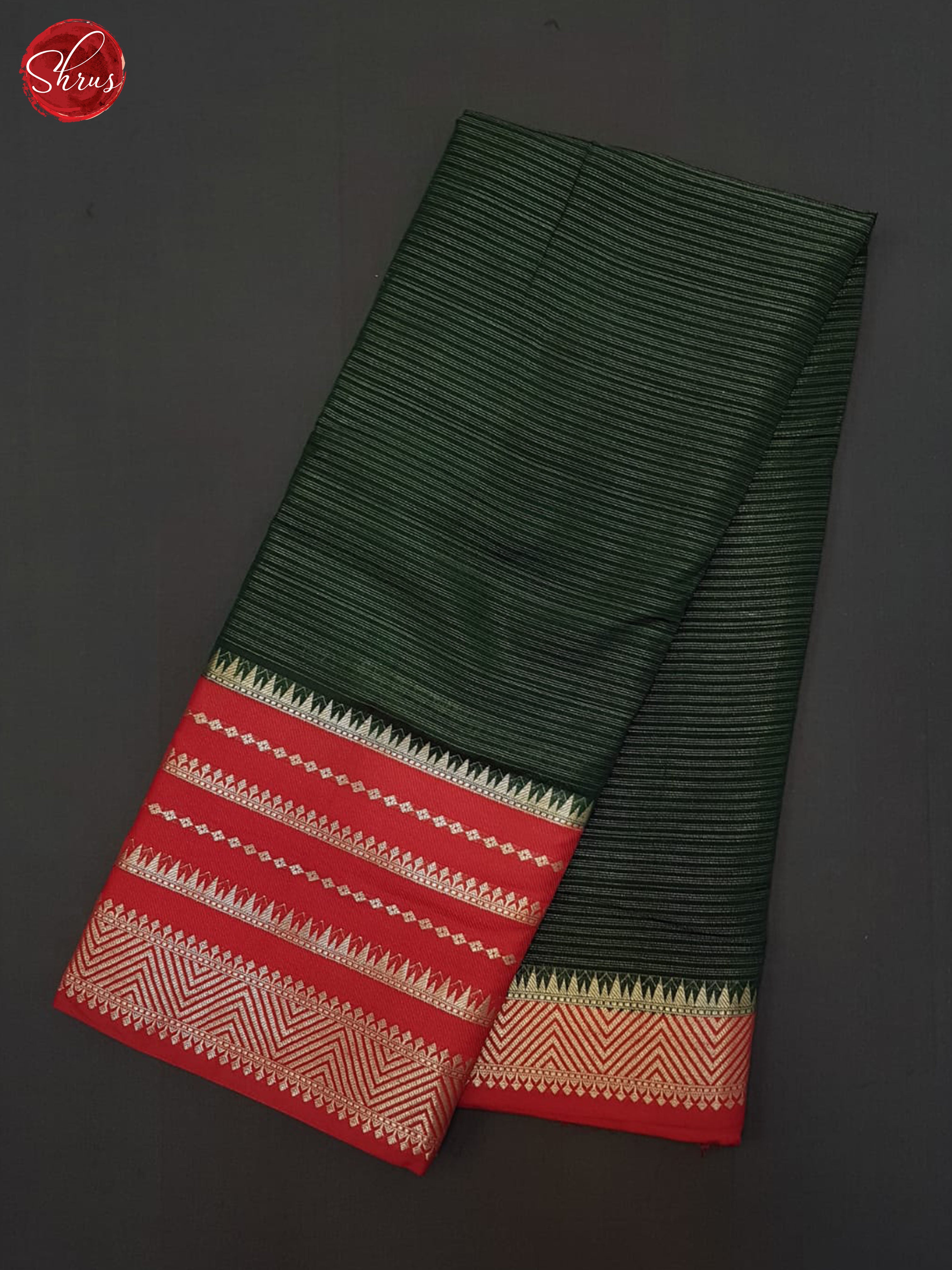 Green & Red - Semi Dupion Saree - Shop on ShrusEternity.com