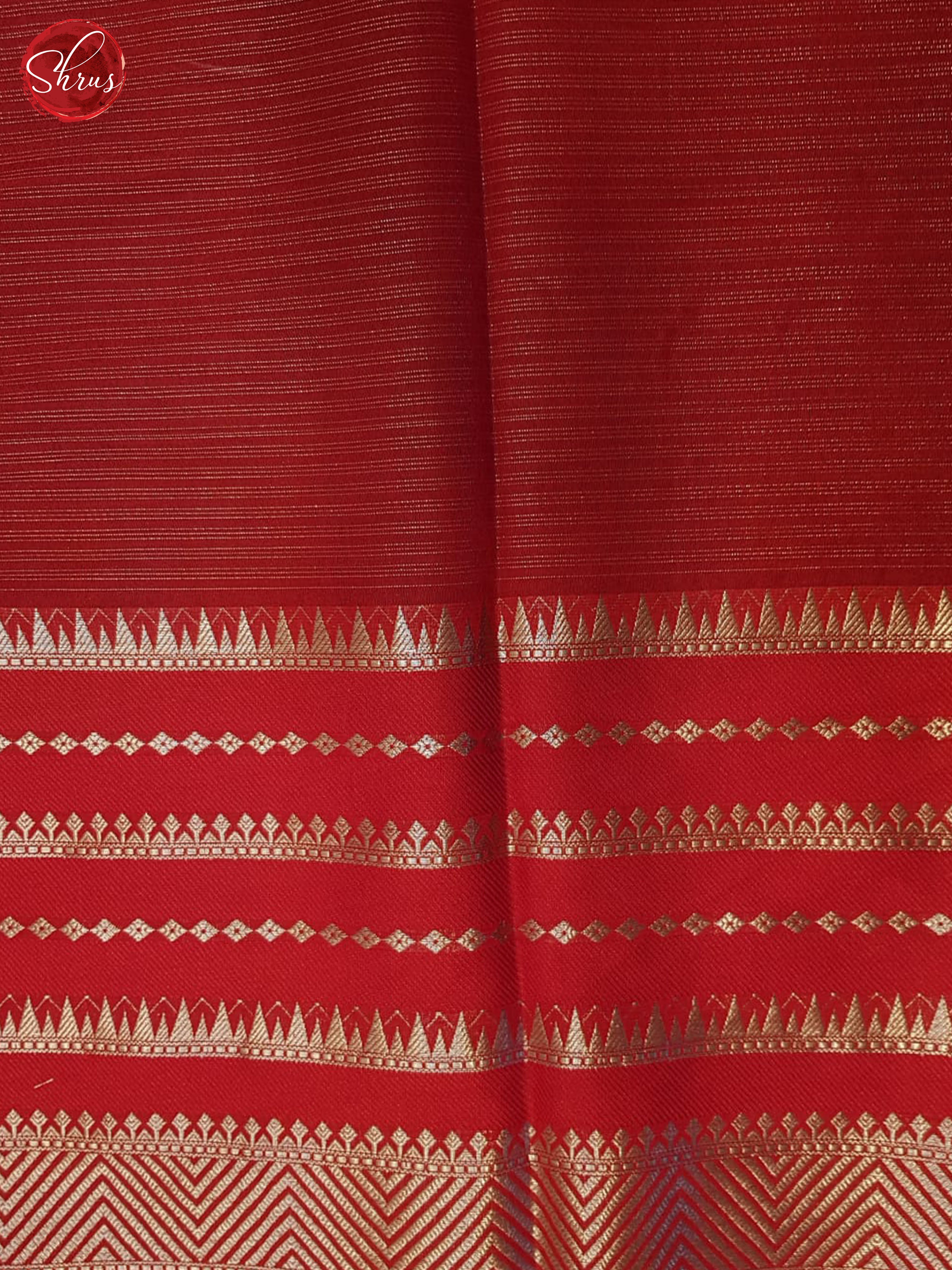 Green & Red - Semi Dupion Saree - Shop on ShrusEternity.com