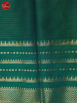 Brown &  Green - Semi Dupion Saree - Shop on ShrusEternity.com