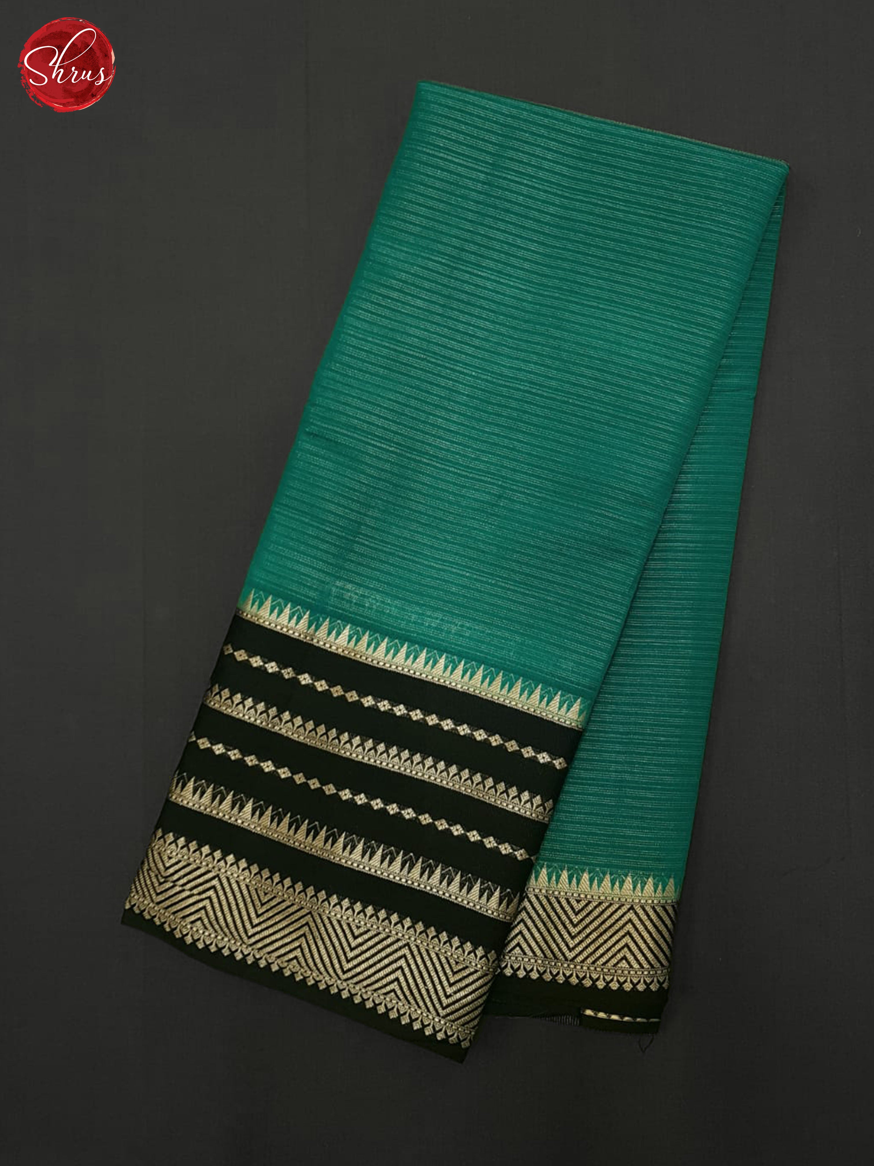 Teal & Blue - Semi Dupion Saree - Shop on ShrusEternity.com