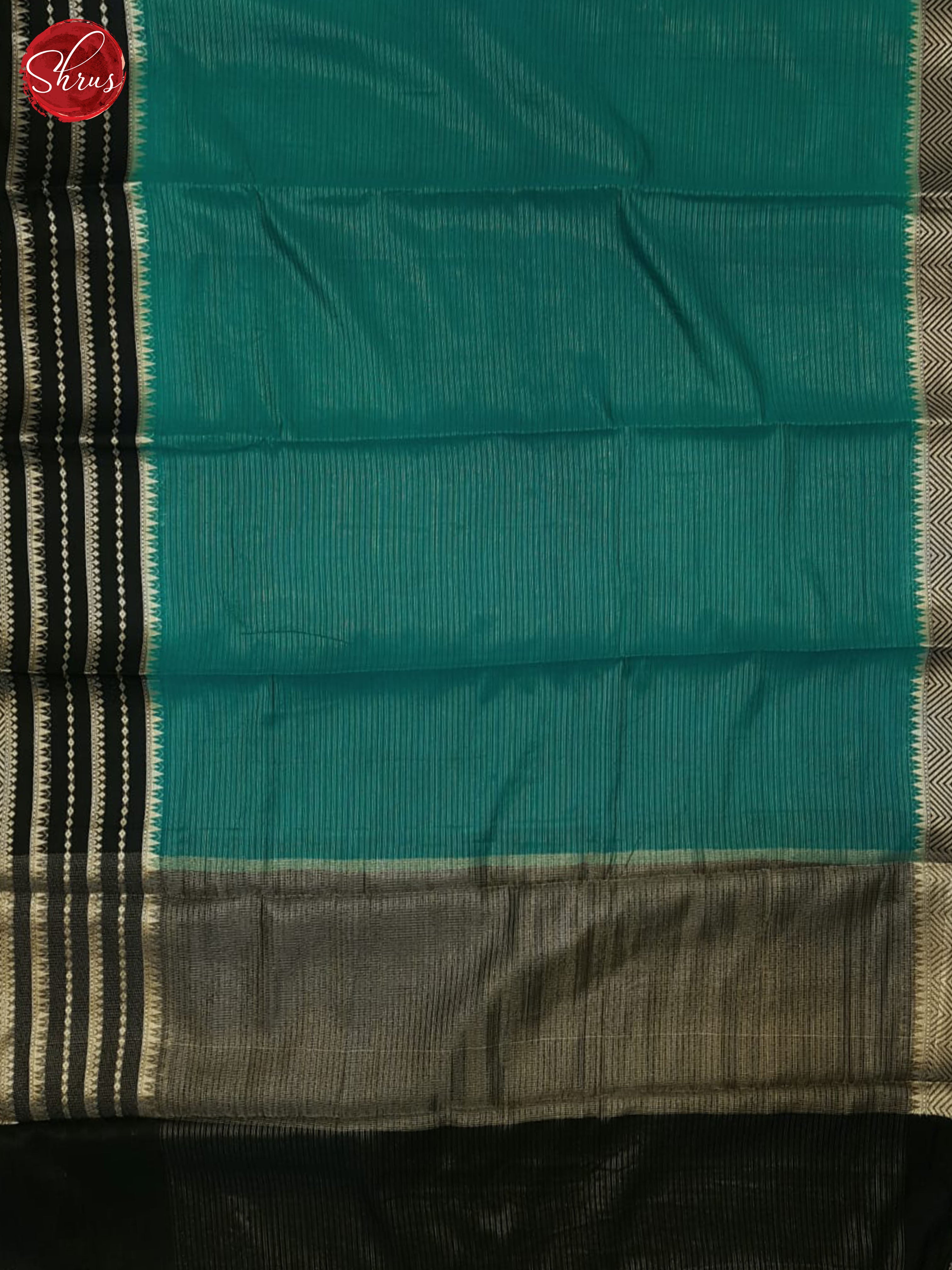 Teal & Blue - Semi Dupion Saree - Shop on ShrusEternity.com