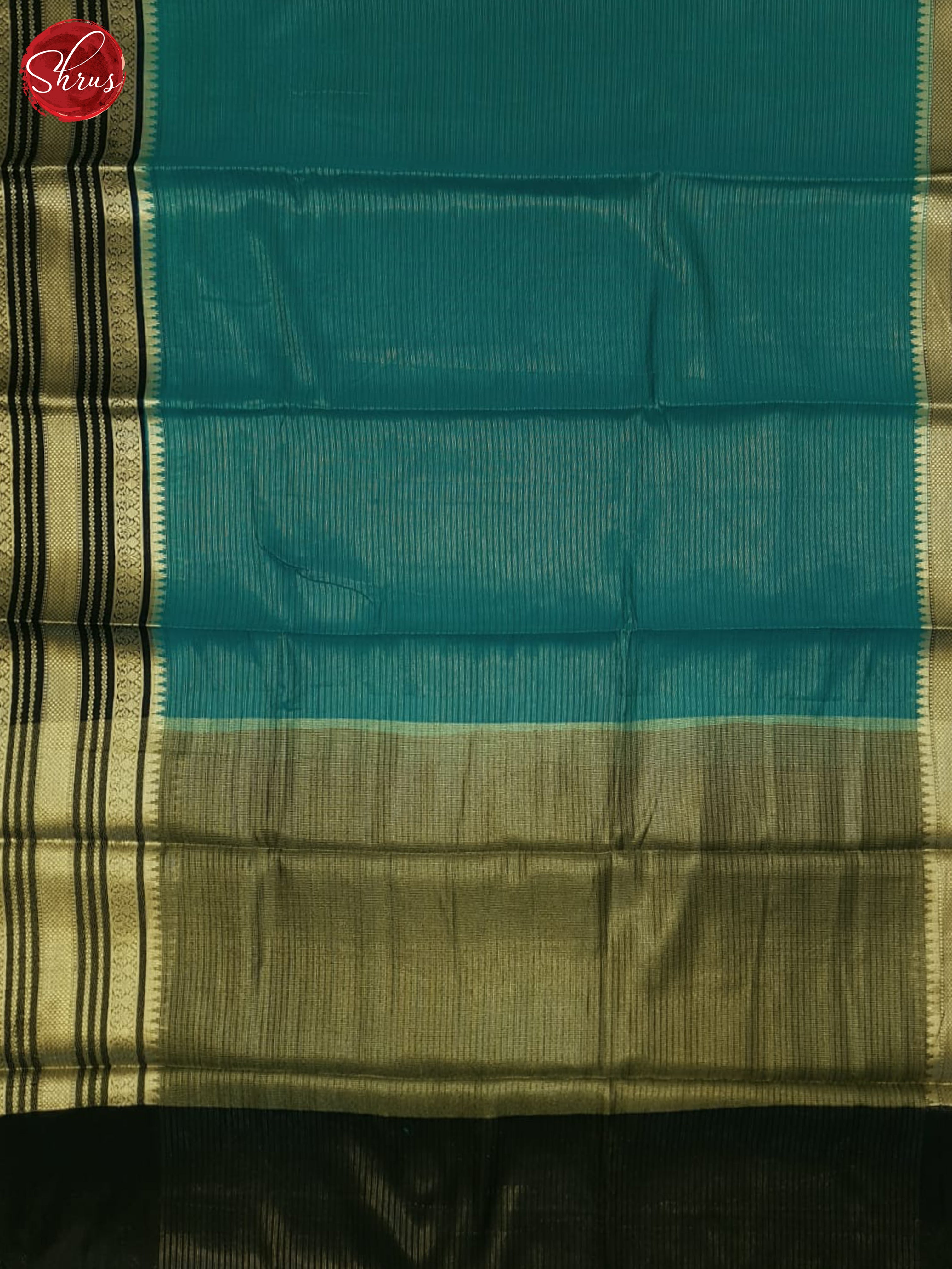 Teal & Blue- Semi Dupion Saree - Shop on ShrusEternity.com