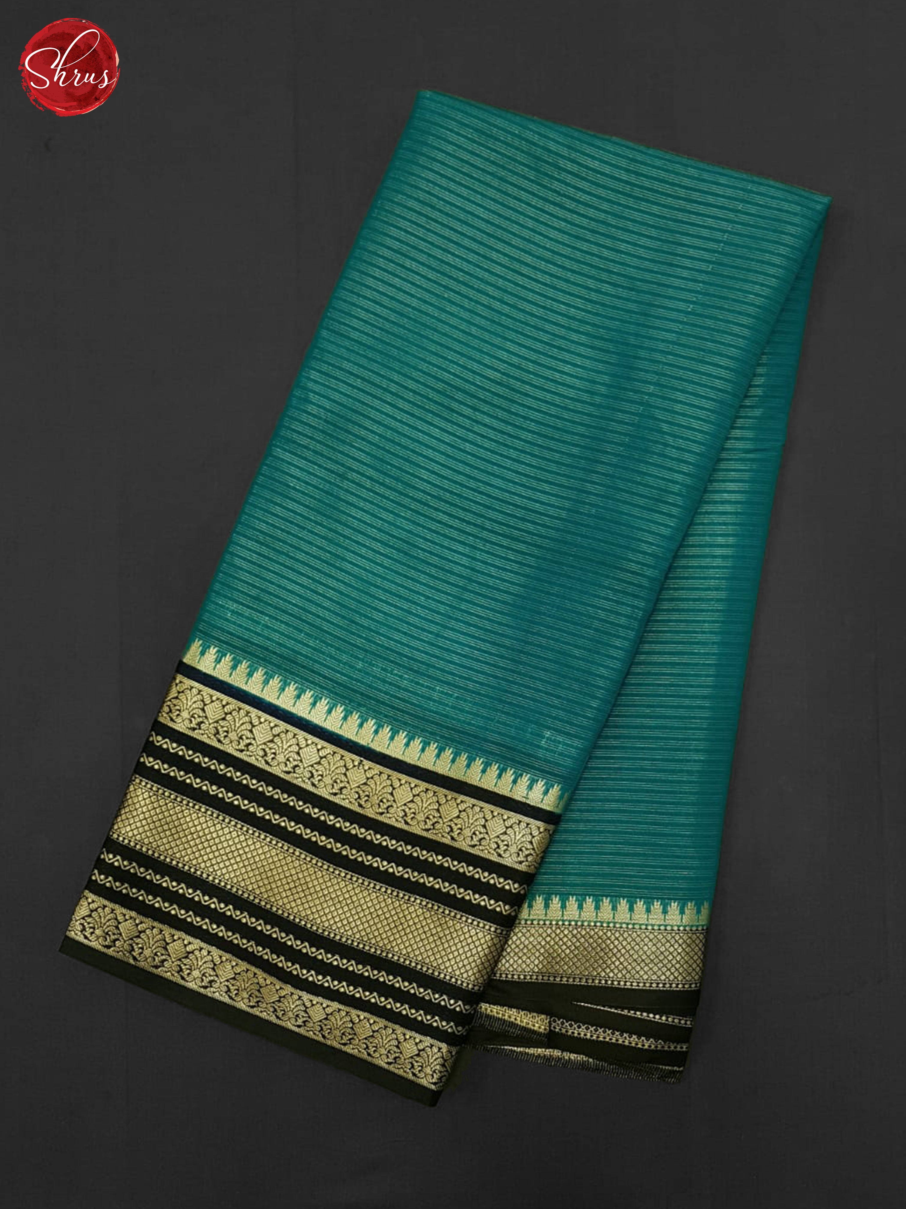 Teal & Blue- Semi Dupion Saree - Shop on ShrusEternity.com