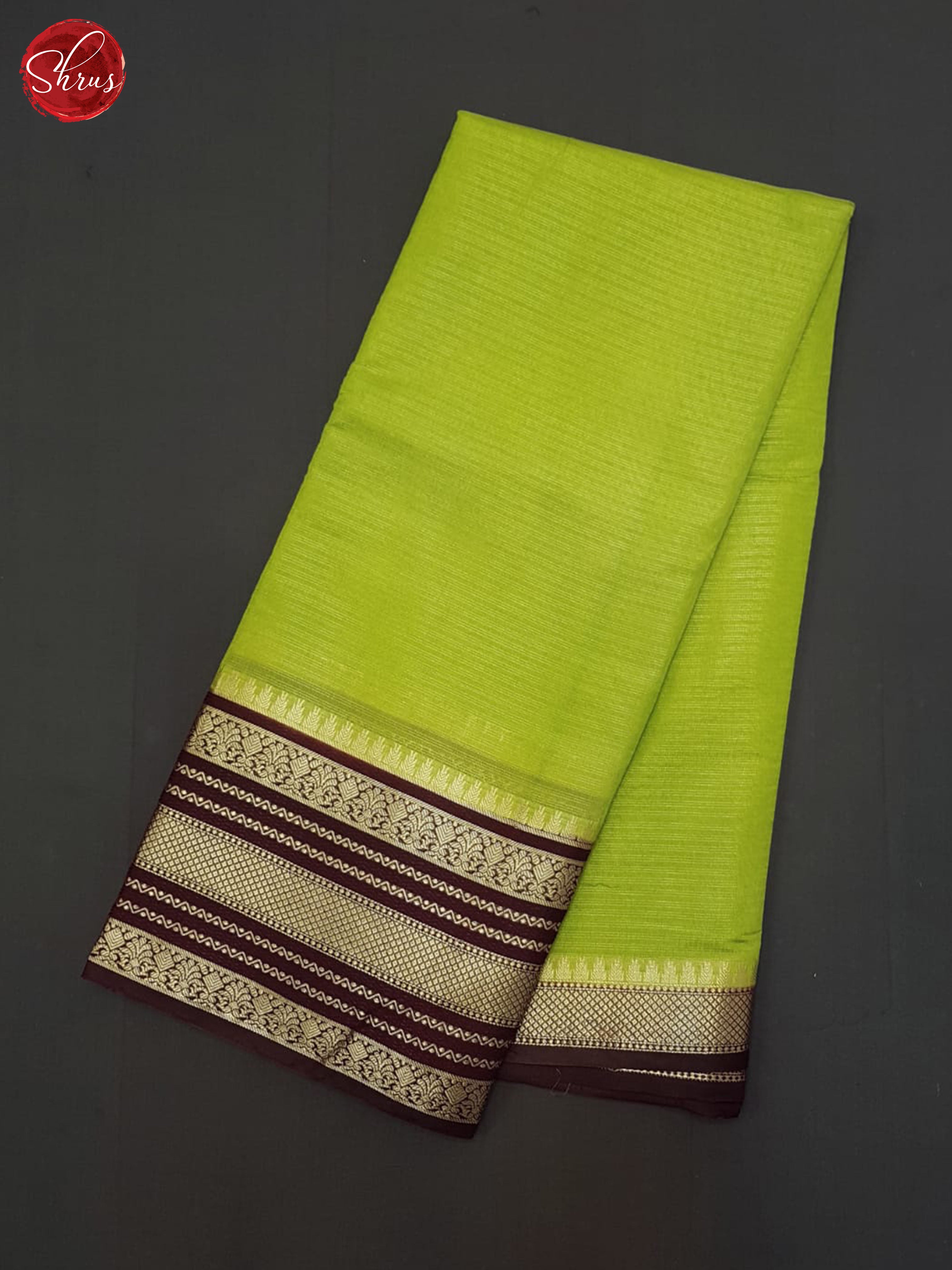 Green & Brown- Semi Dupion Saree - Shop on ShrusEternity.com