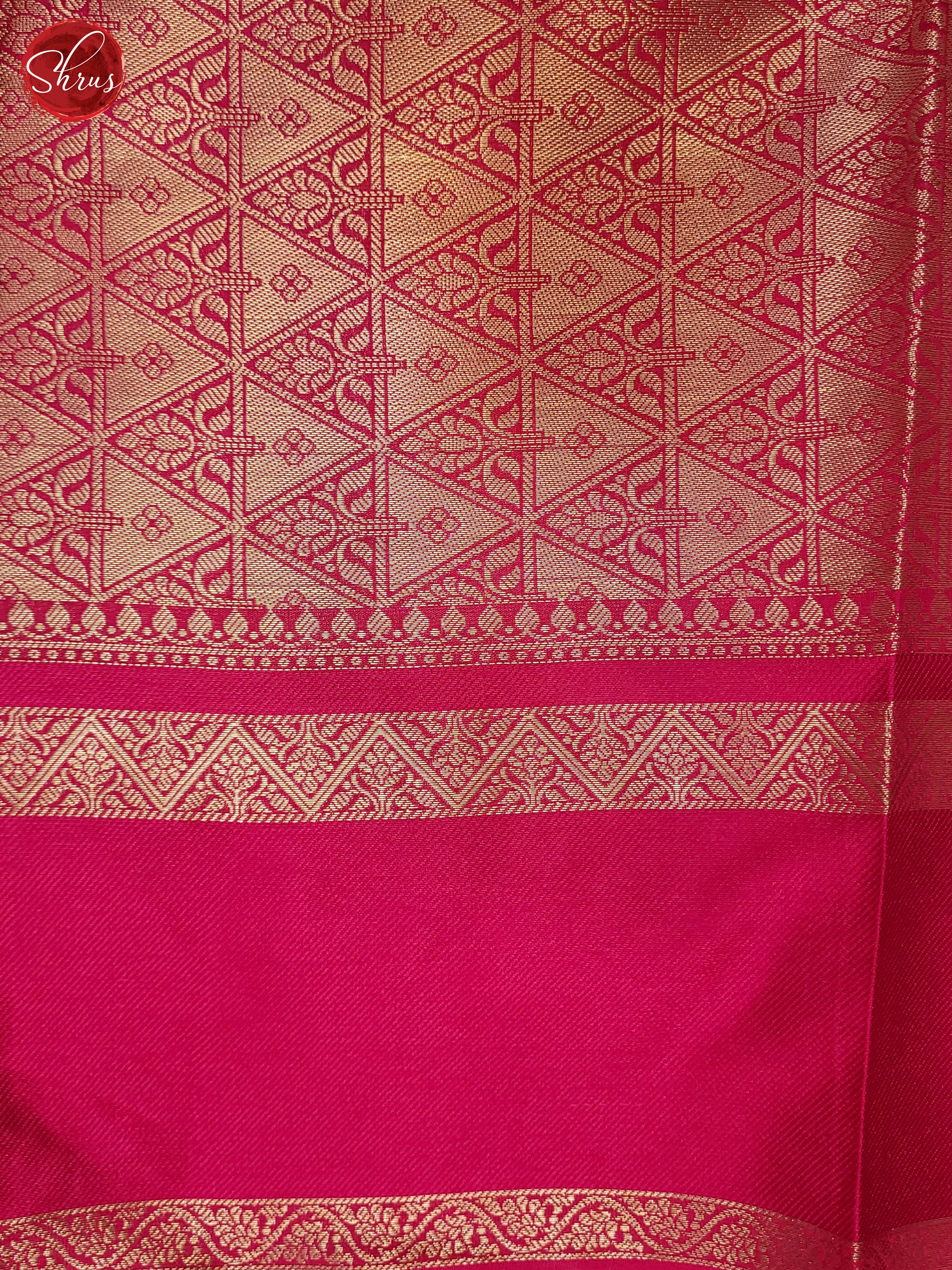 Dark Blue & Pink- Semi Dupion Saree - Shop on ShrusEternity.com