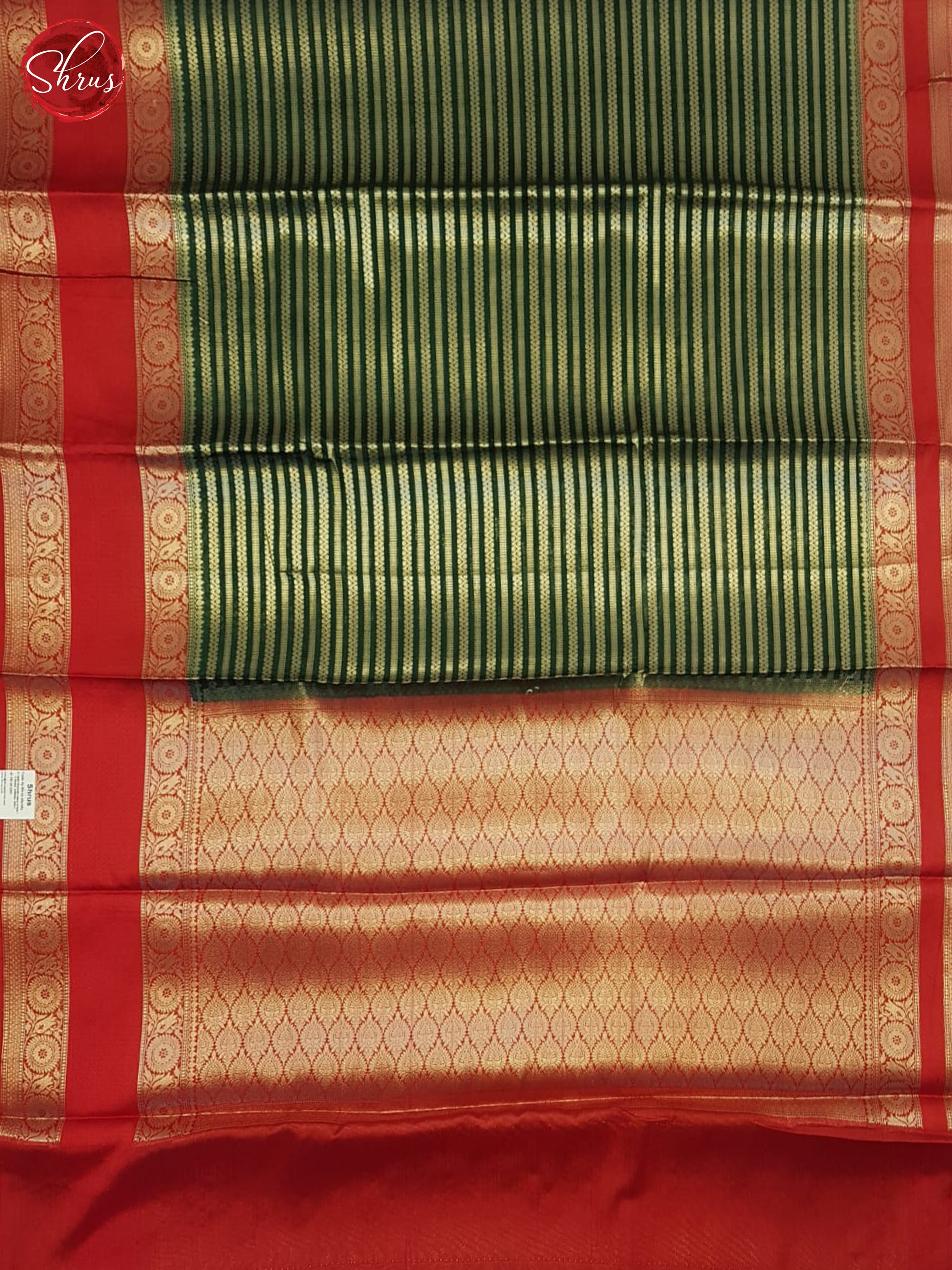 Green & Red - Semi Dupion Saree - Shop on ShrusEternity.com