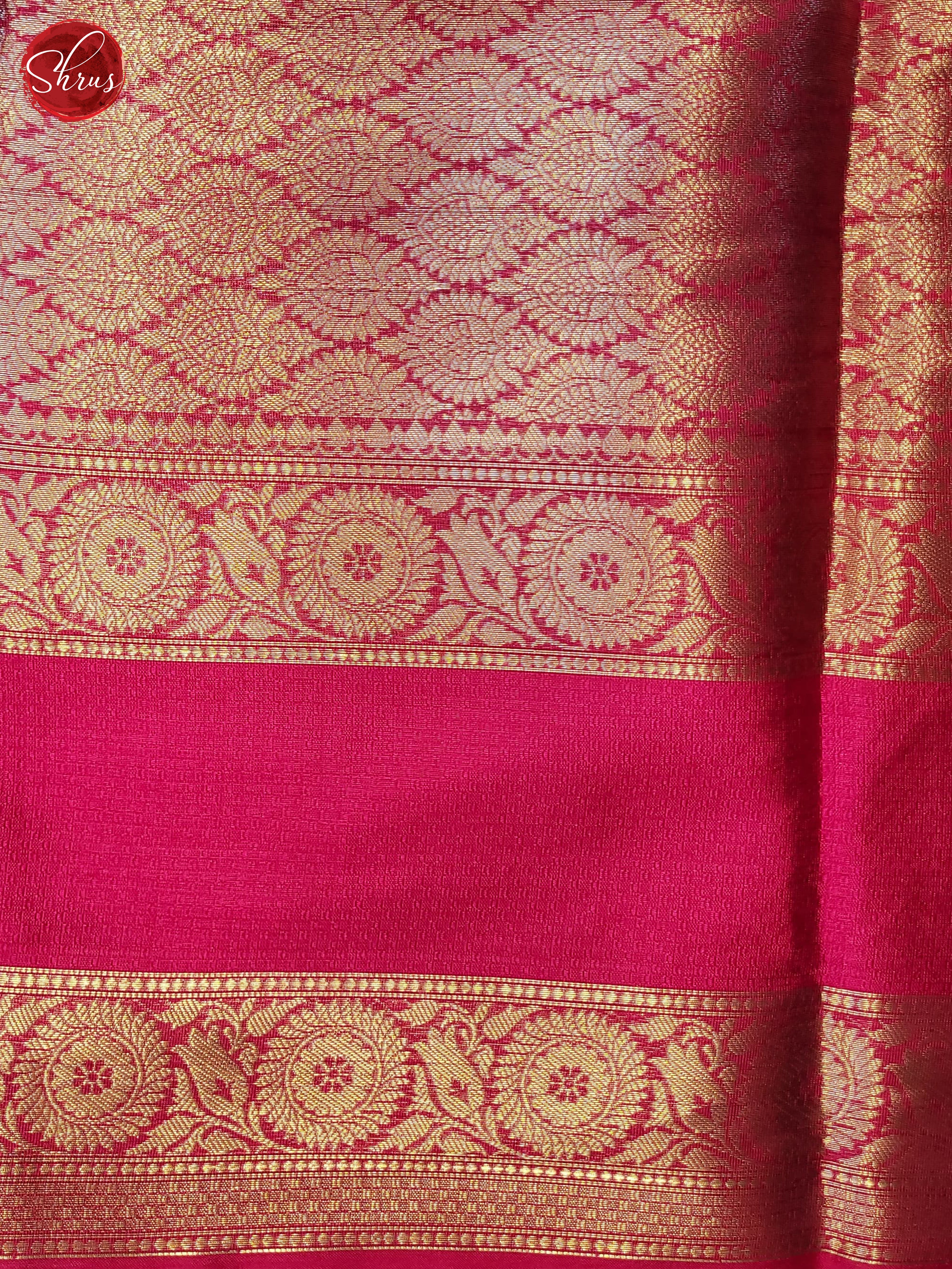 Blue & Pink - Semi Dupion Saree - Shop on ShrusEternity.com