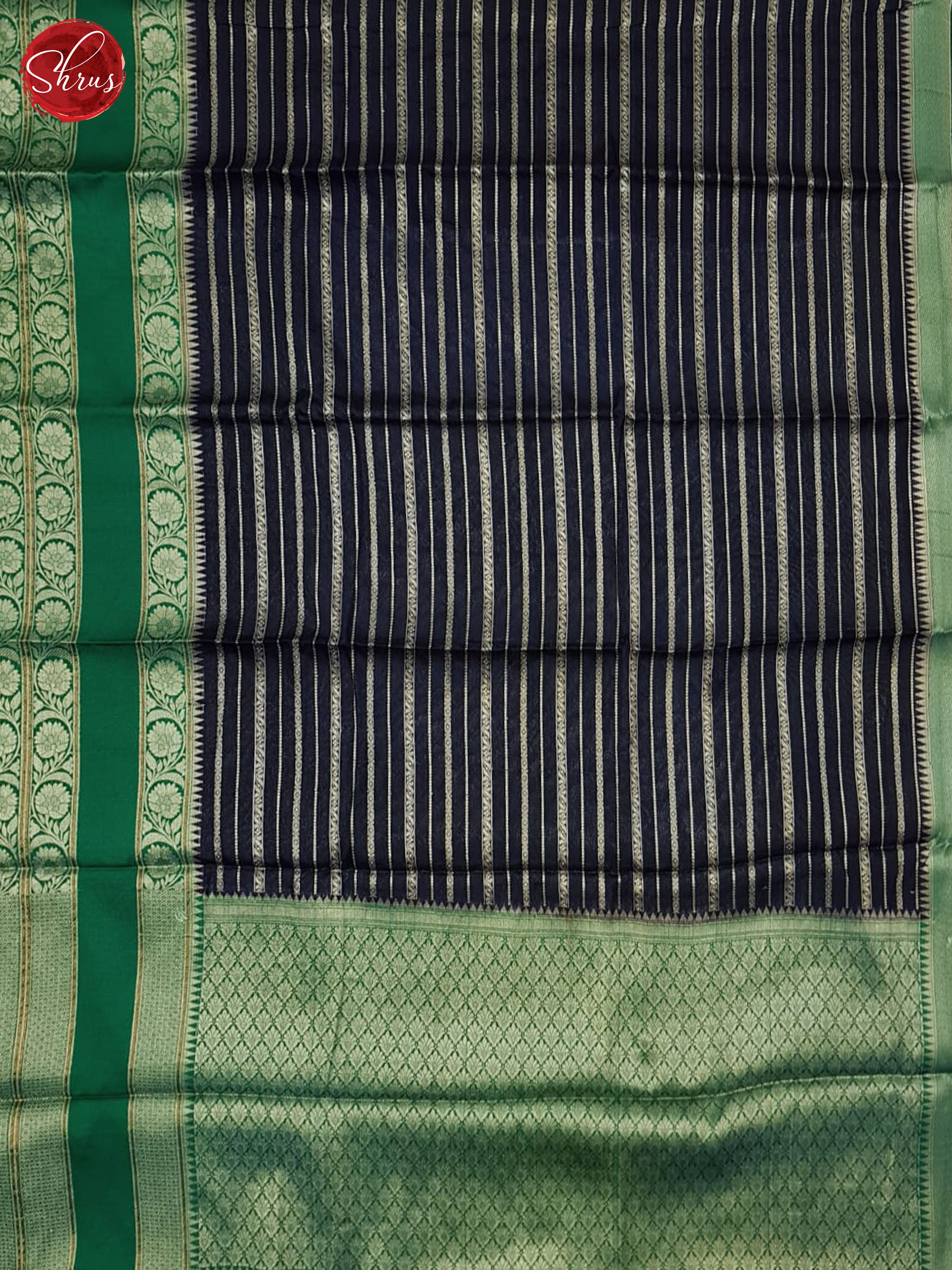 Blue & Green- Semi Dupion Saree - Shop on ShrusEternity.com