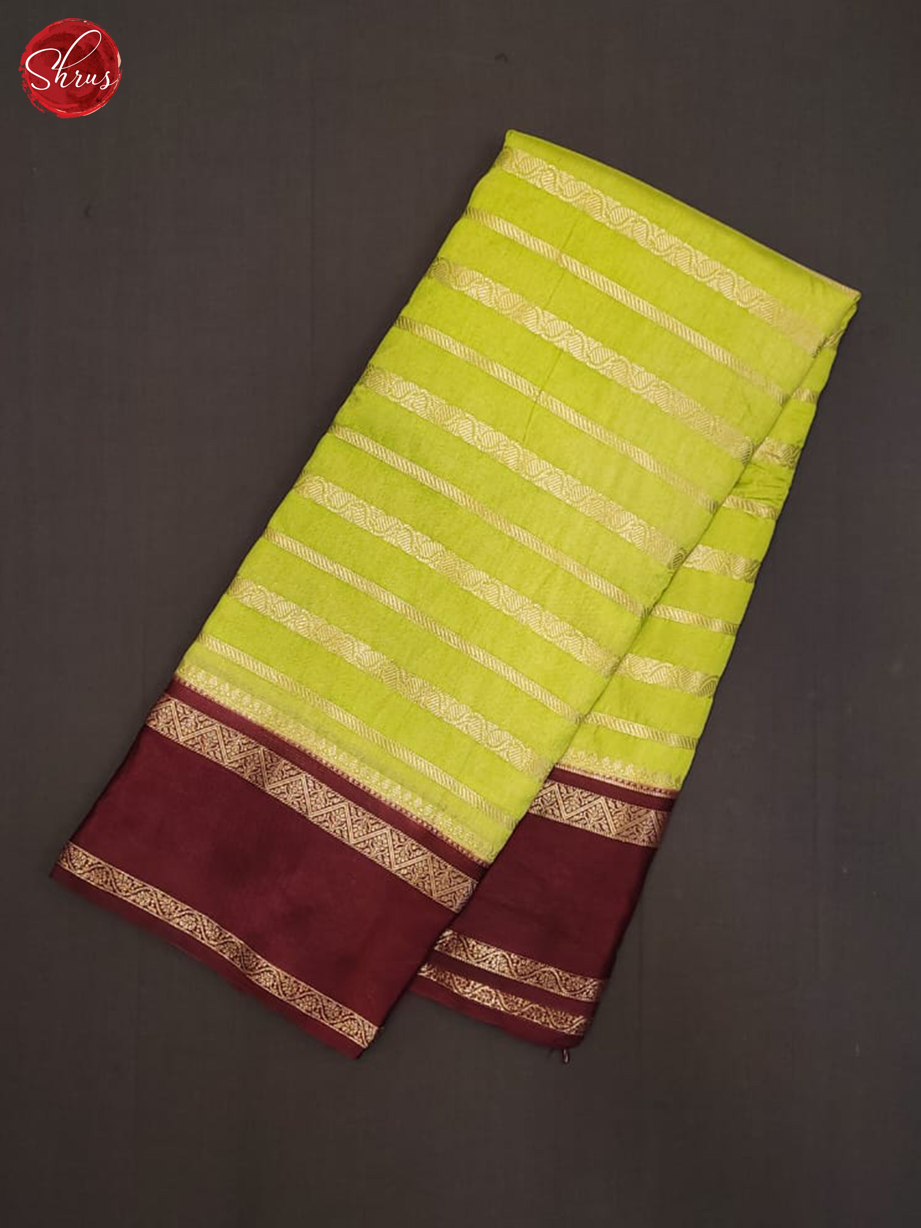 Green & Brown - Semi Dupion Saree - Shop on ShrusEternity.com