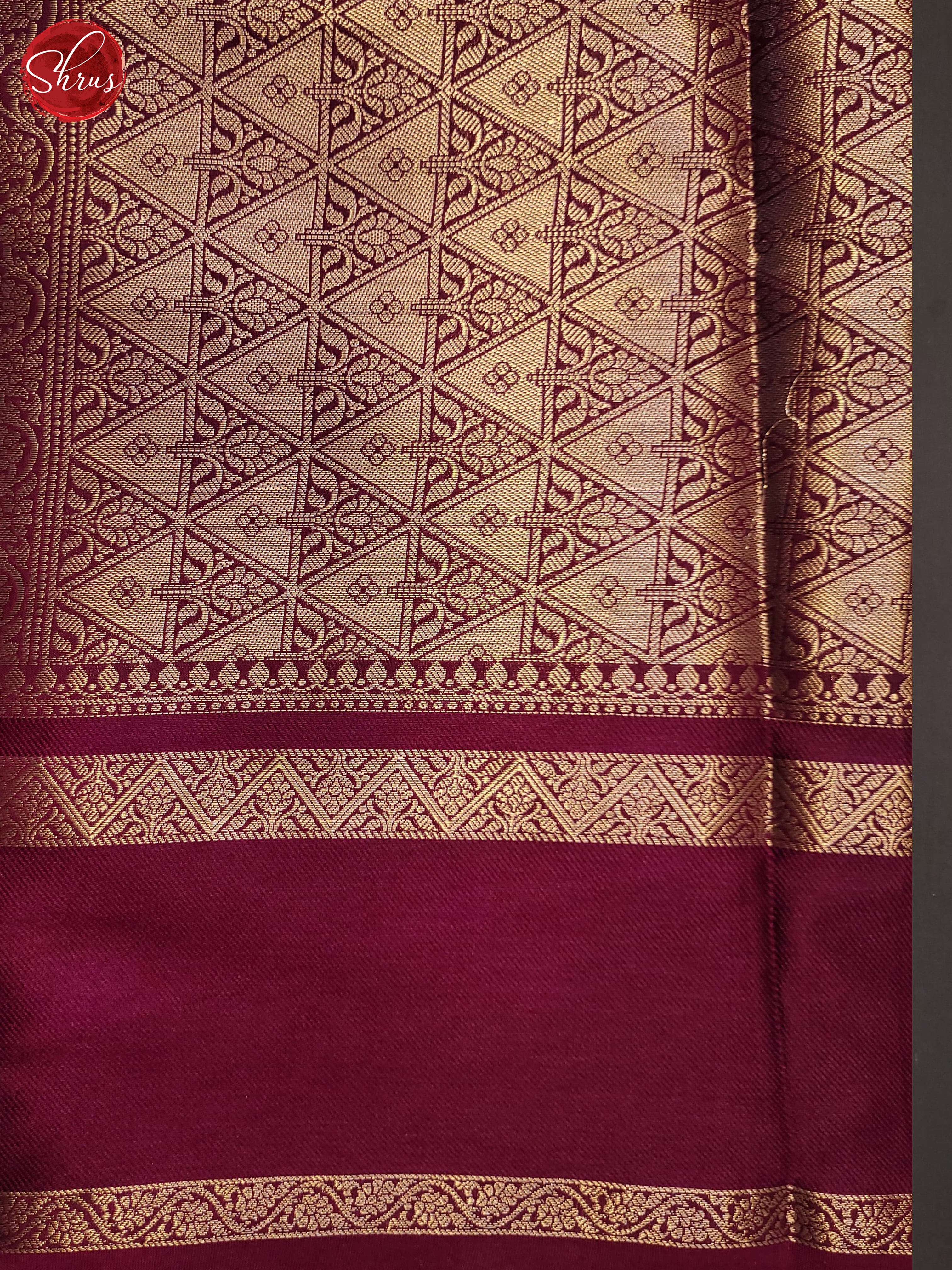 Grey & Maroon - Semi Dupion Saree - Shop on ShrusEternity.com