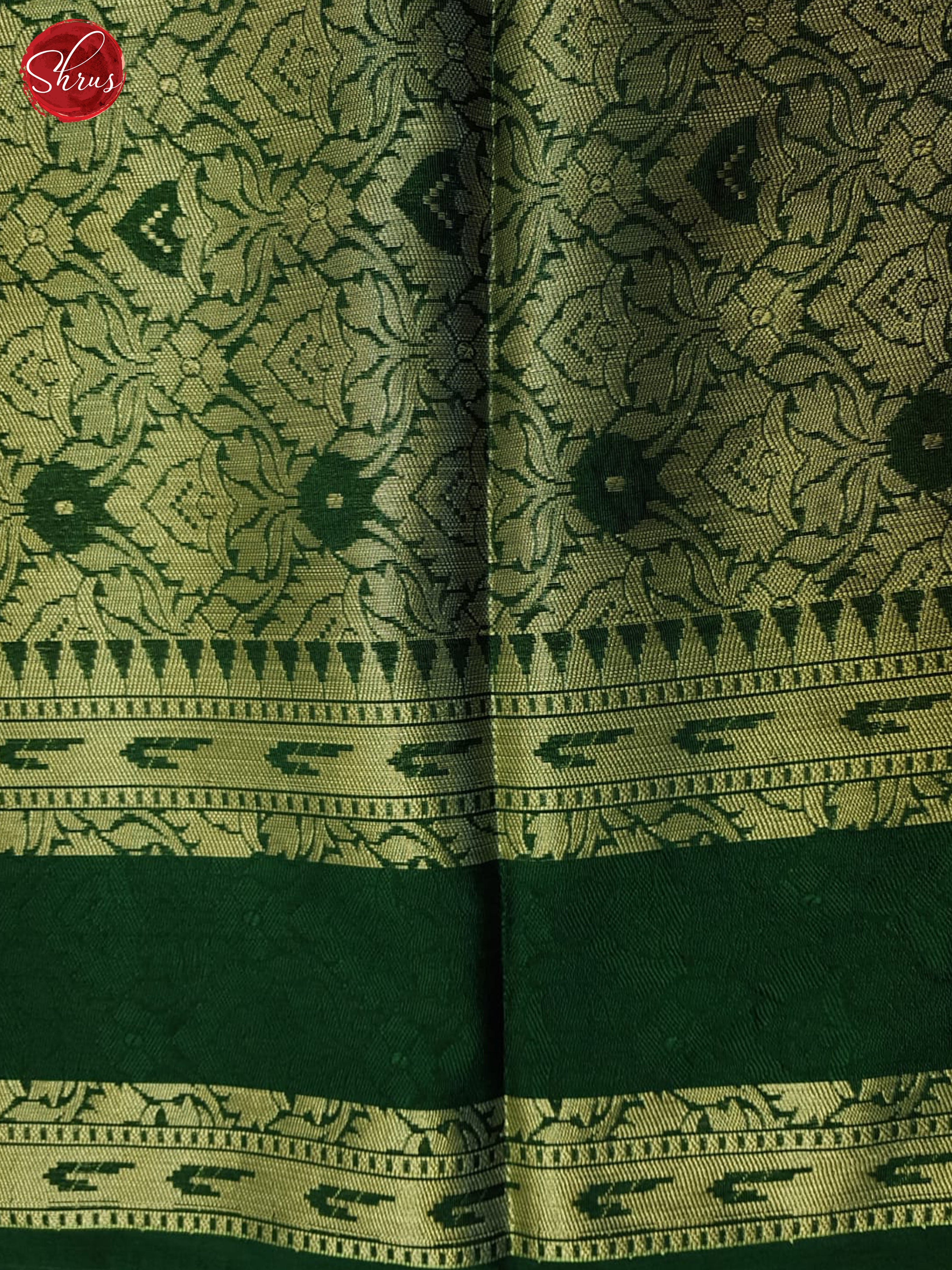 Red & Green- Semi Dupion Saree - Shop on ShrusEternity.com