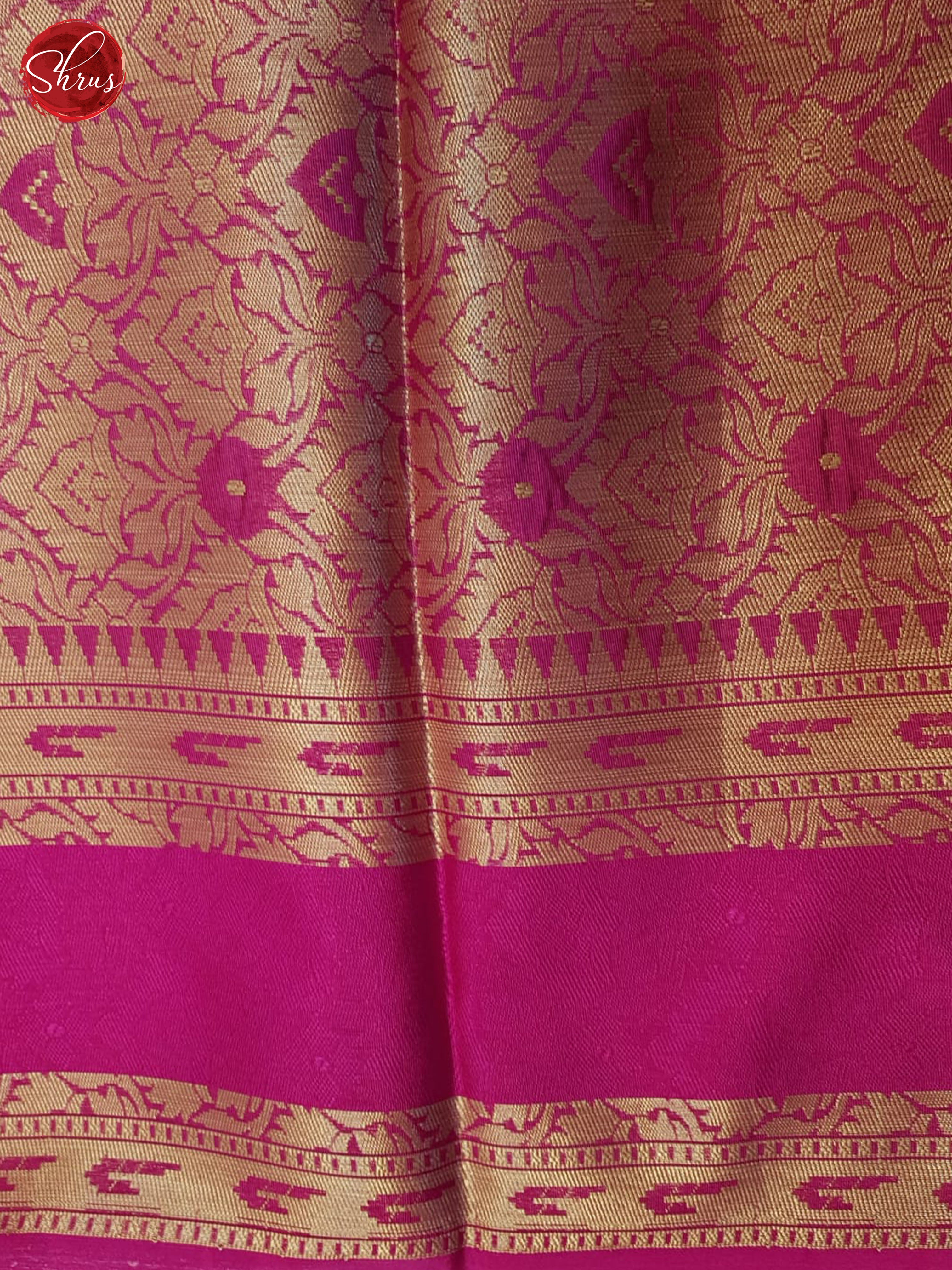 Green & Pink - Semi Dupion Saree - Shop on ShrusEternity.com