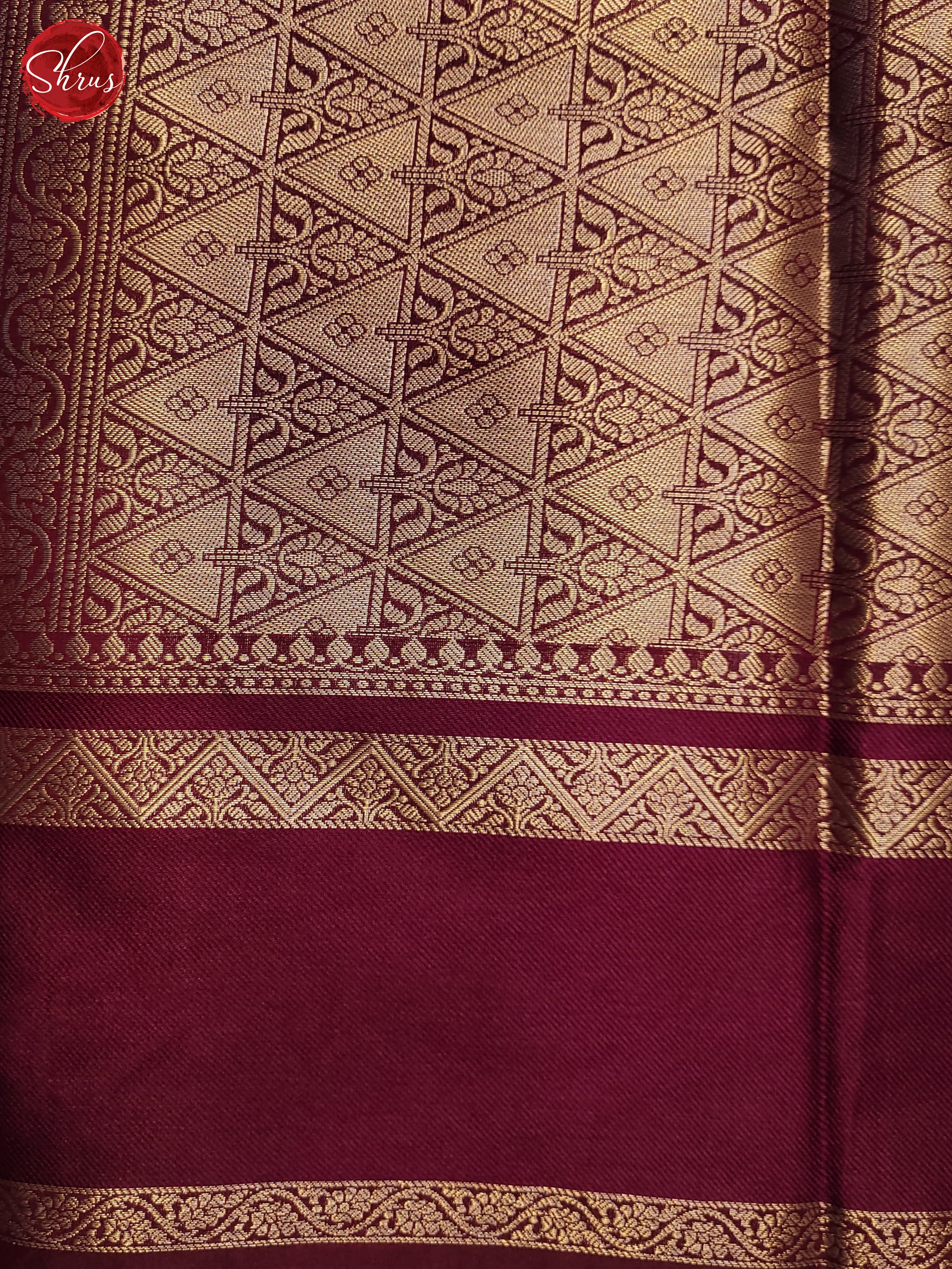 Grey & MAroon - Semi Dupion Saree - Shop on ShrusEternity.com