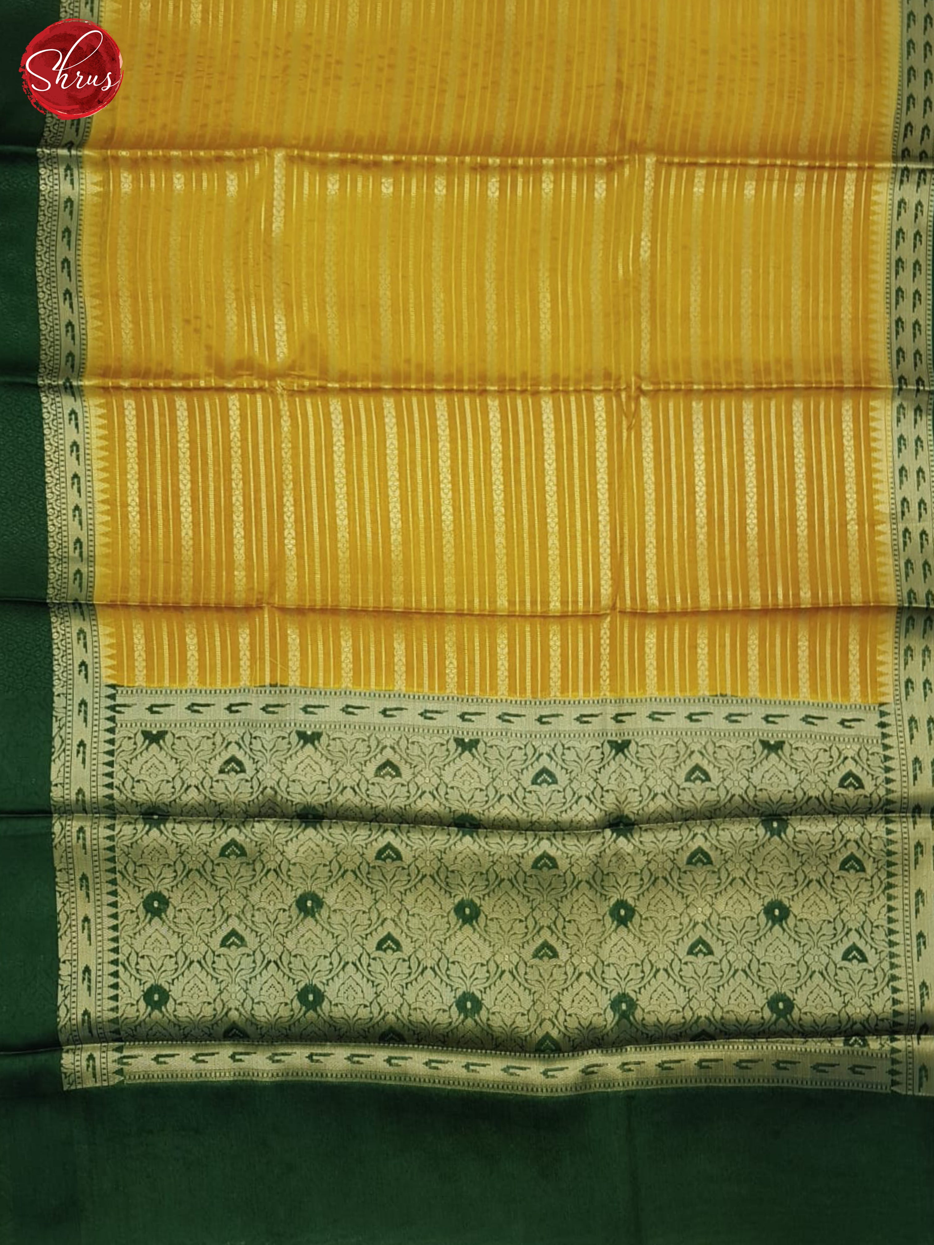 Mustard & Green - Semi Dupion Saree - Shop on ShrusEternity.com