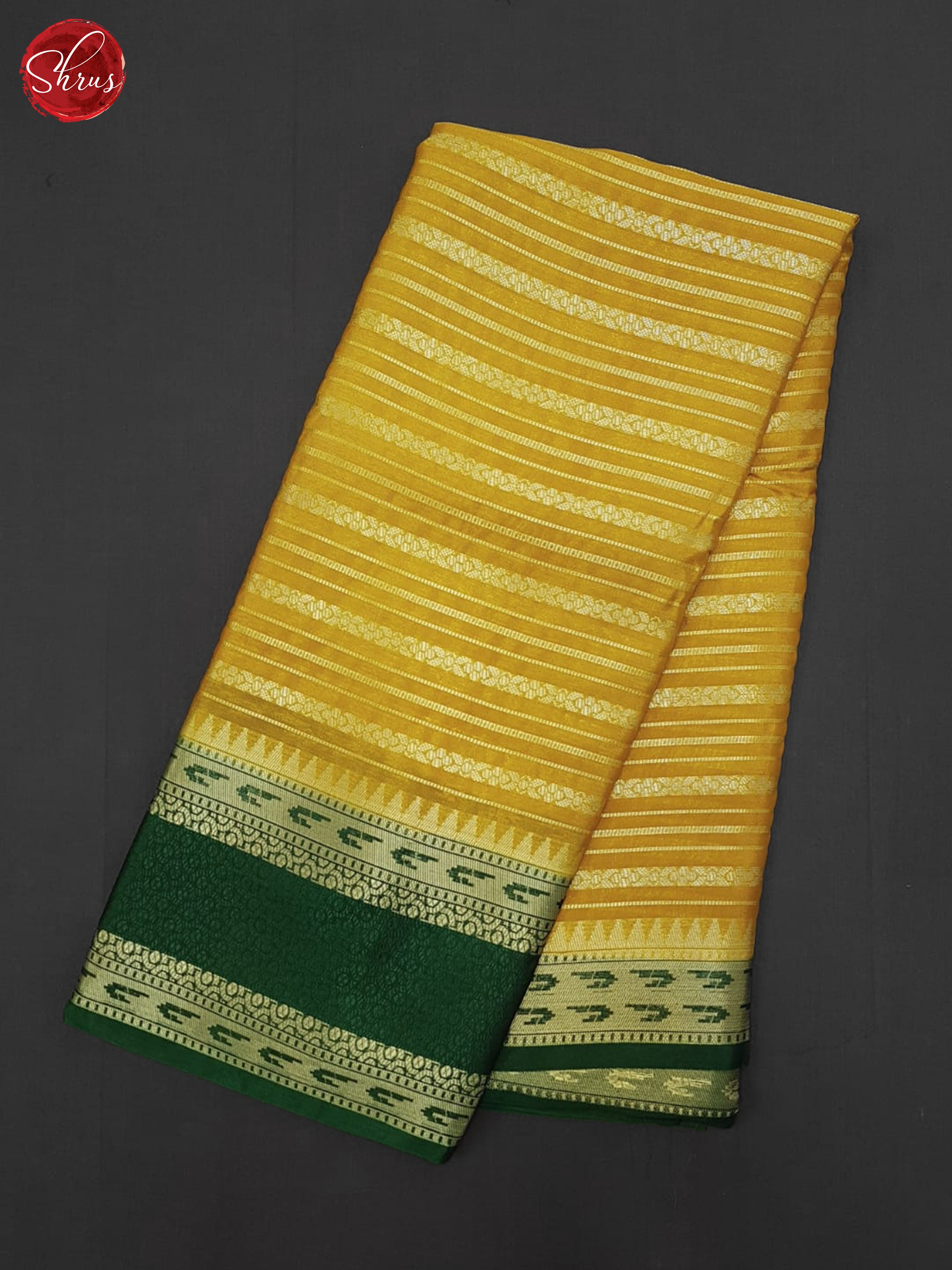 Mustard & Green - Semi Dupion Saree - Shop on ShrusEternity.com