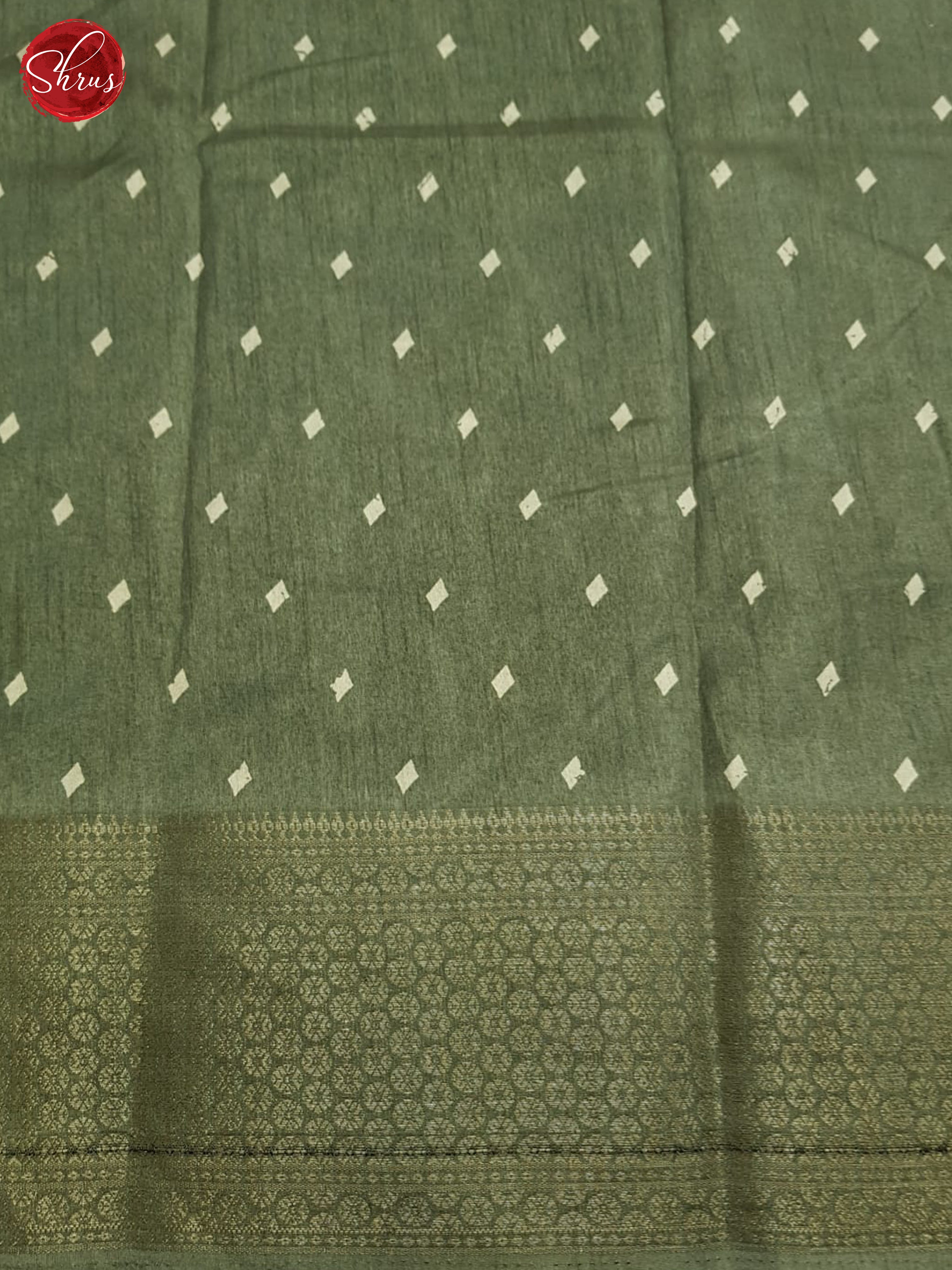 Greenish Grey(single tone)- Semi crepe saree - Shop on ShrusEternity.com