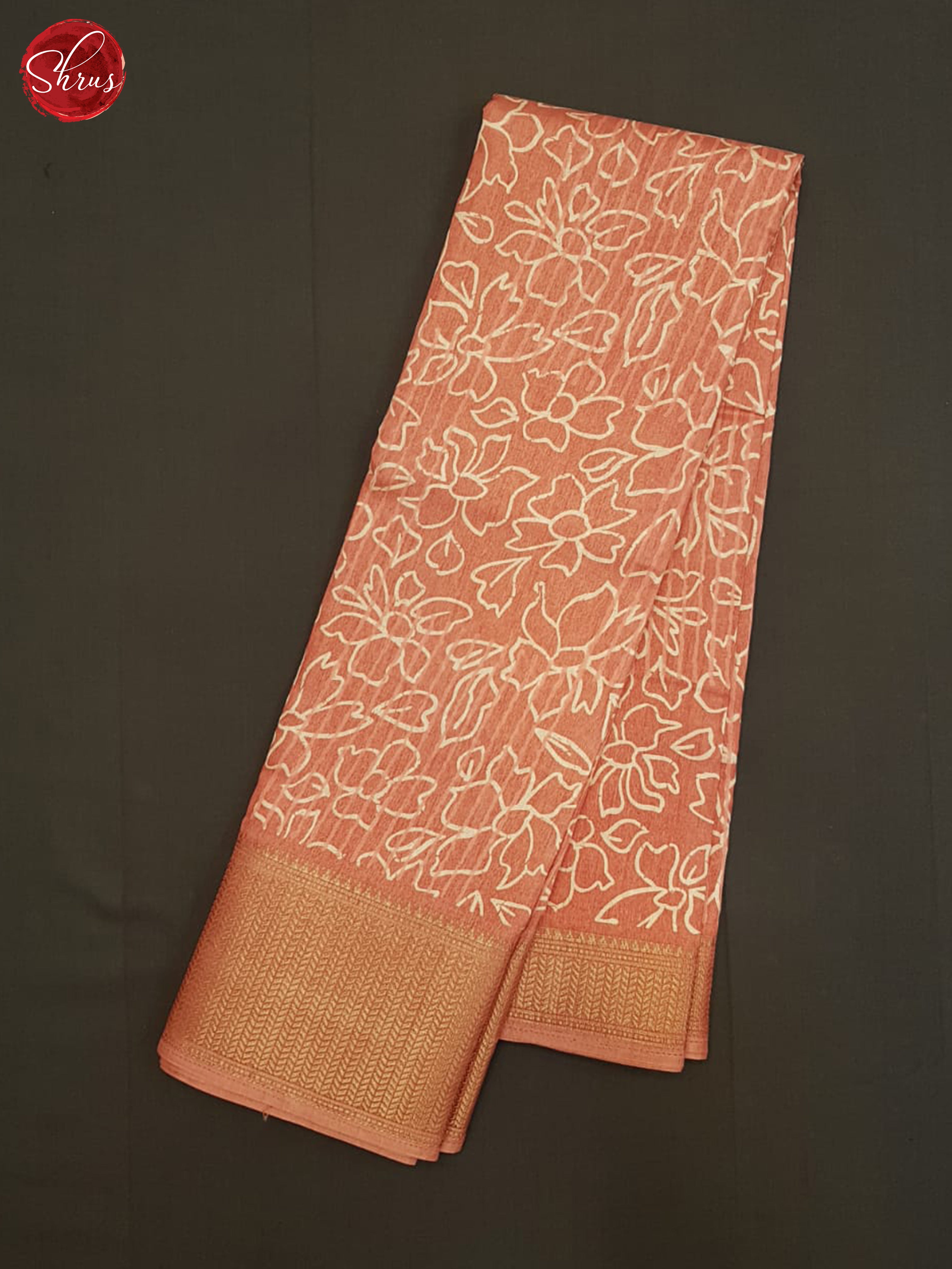 Peachish Pink(single tone)- Semi Crepe Saree - Shop on ShrusEternity.com