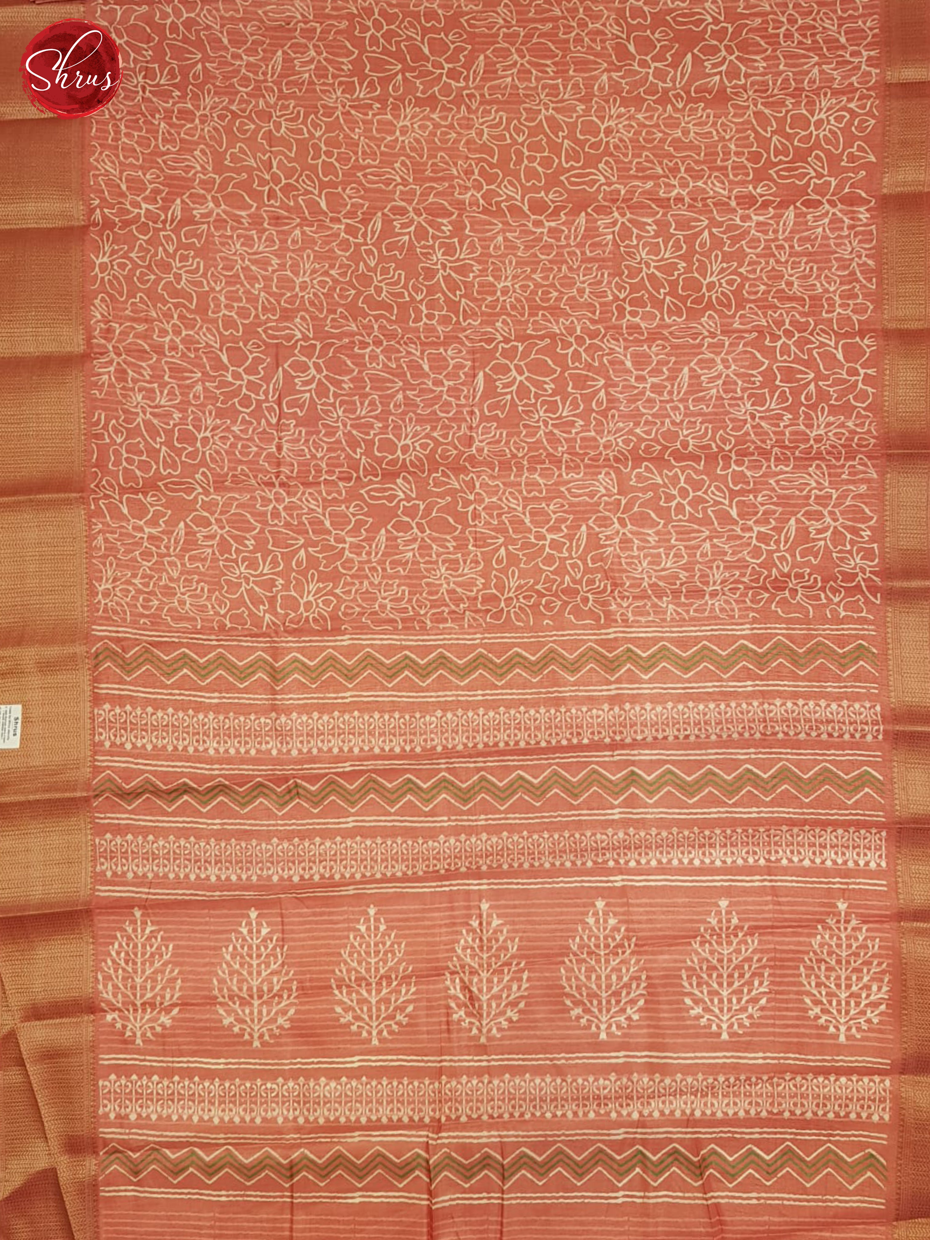 Peachish Pink(single tone)- Semi Crepe Saree - Shop on ShrusEternity.com