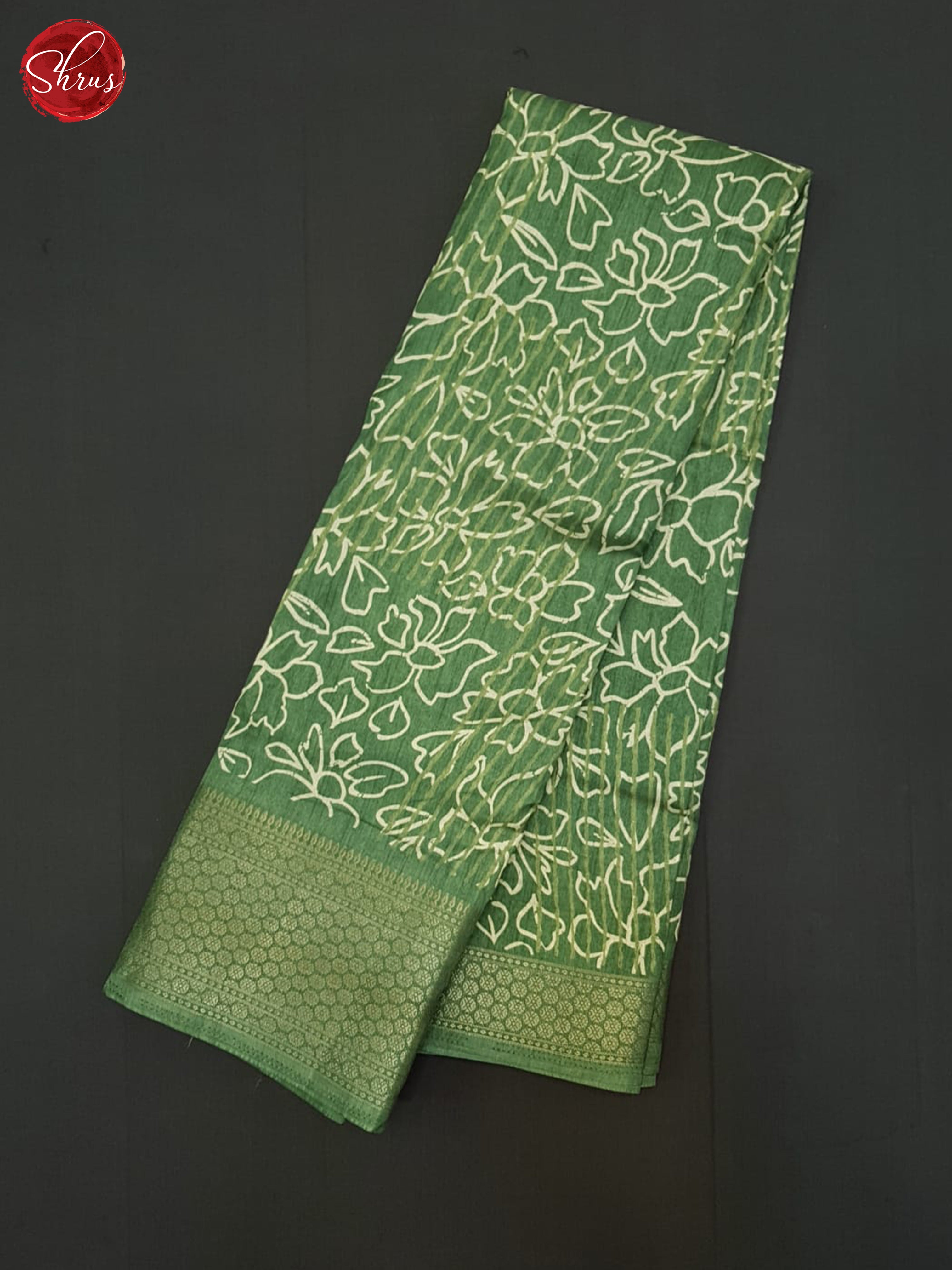 Green(Single Tone) - Semi Crepe Saree - Shop on ShrusEternity.com