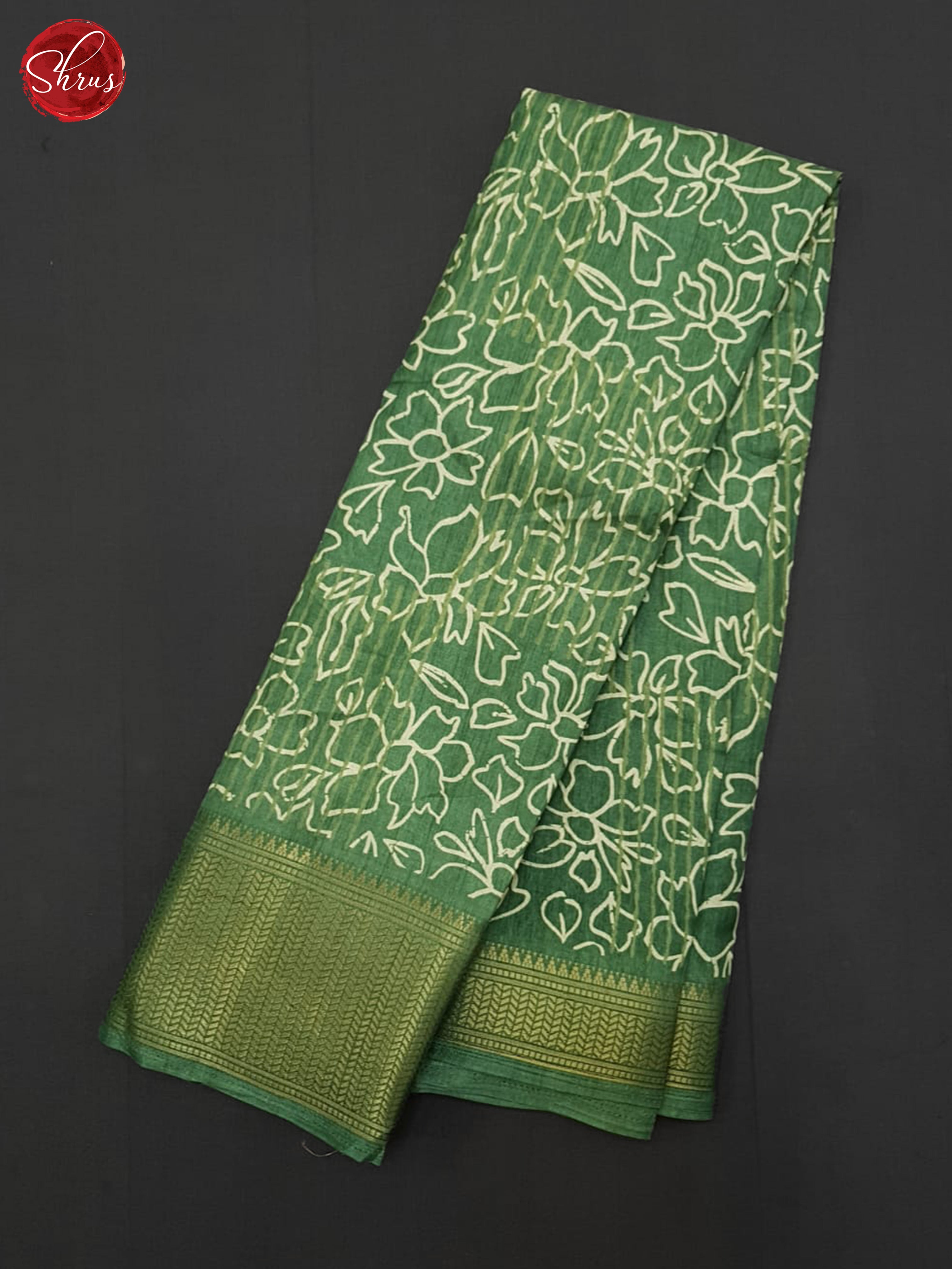 Green(Single Tone) - Semi Crepe Saree - Shop on ShrusEternity.com