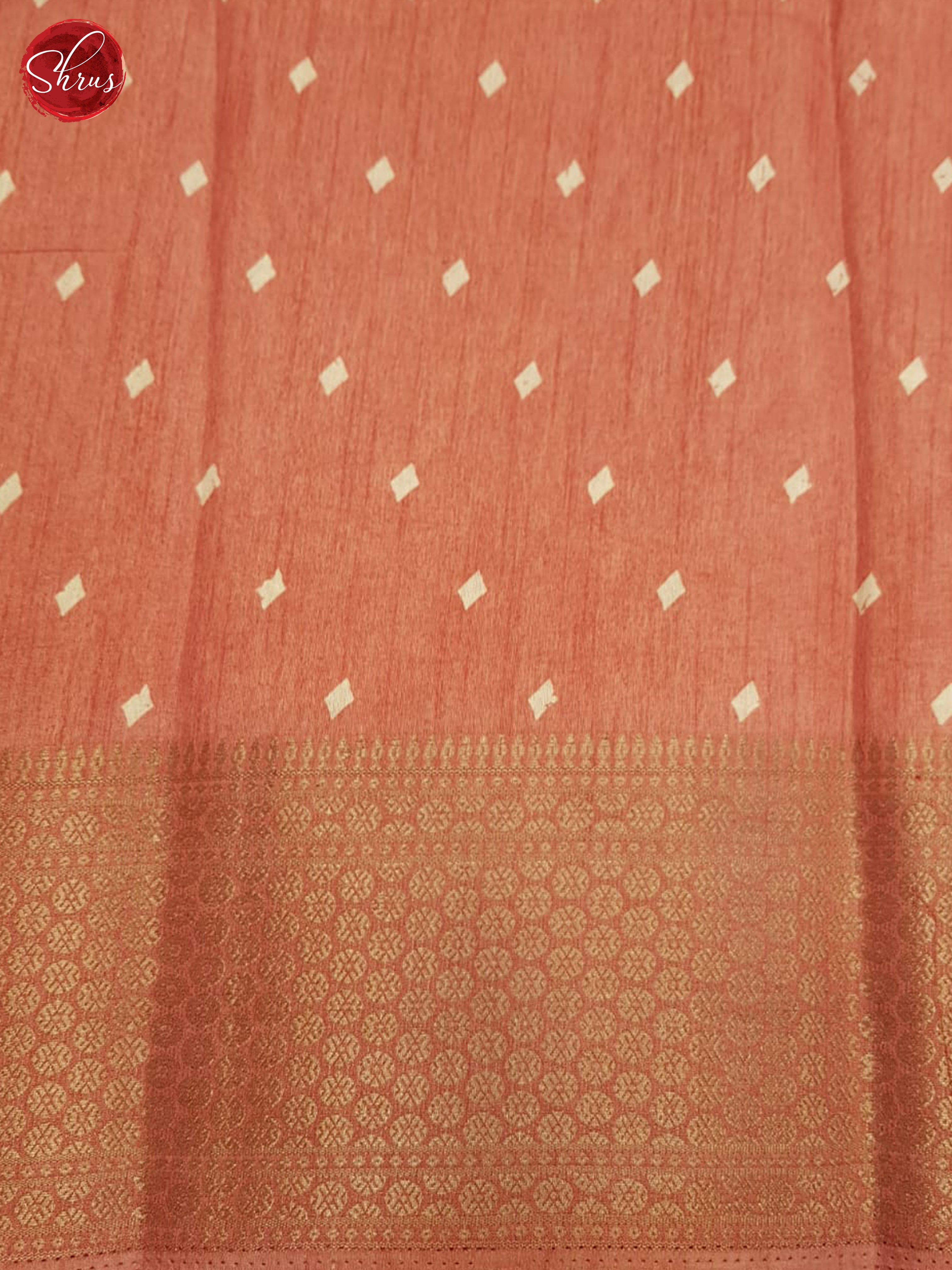 Orangeish Pink - Semi Crepe Saree - Shop on ShrusEternity.com