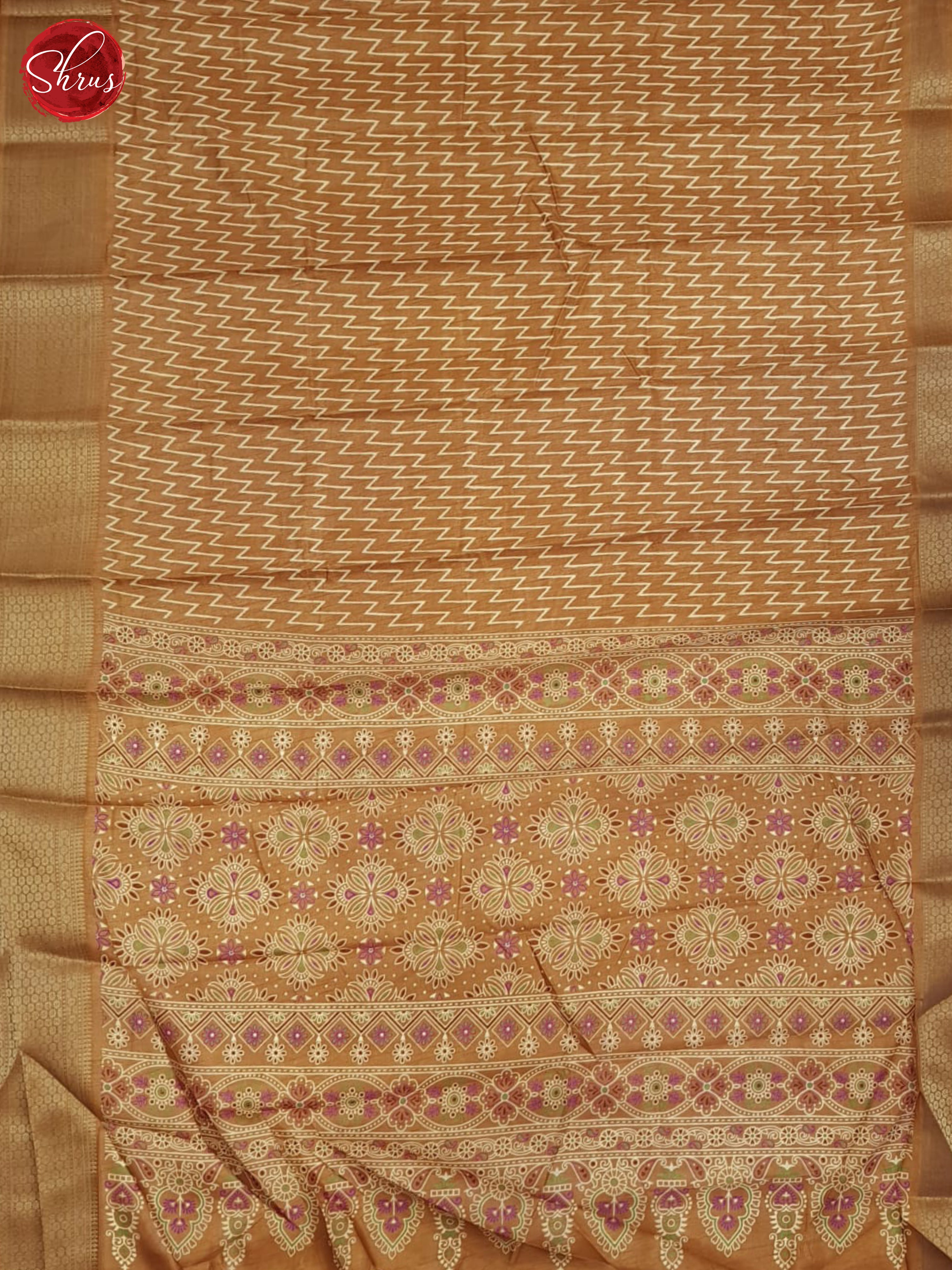 Brown(single tone)-Semi crepe Saree - Shop on ShrusEternity.com