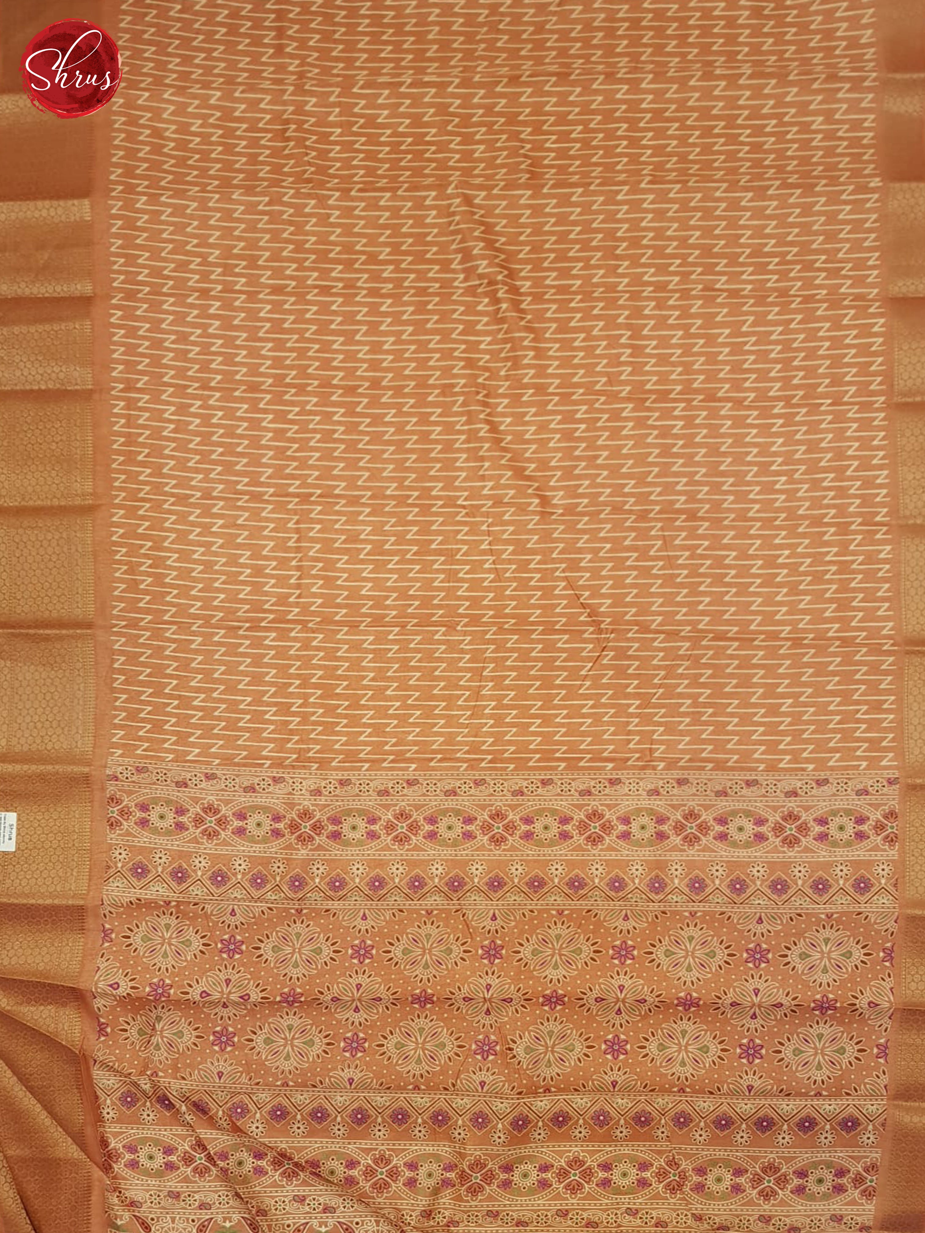 Pale Orange(Single Tone)- Semi Crepe Saree - Shop on ShrusEternity.com