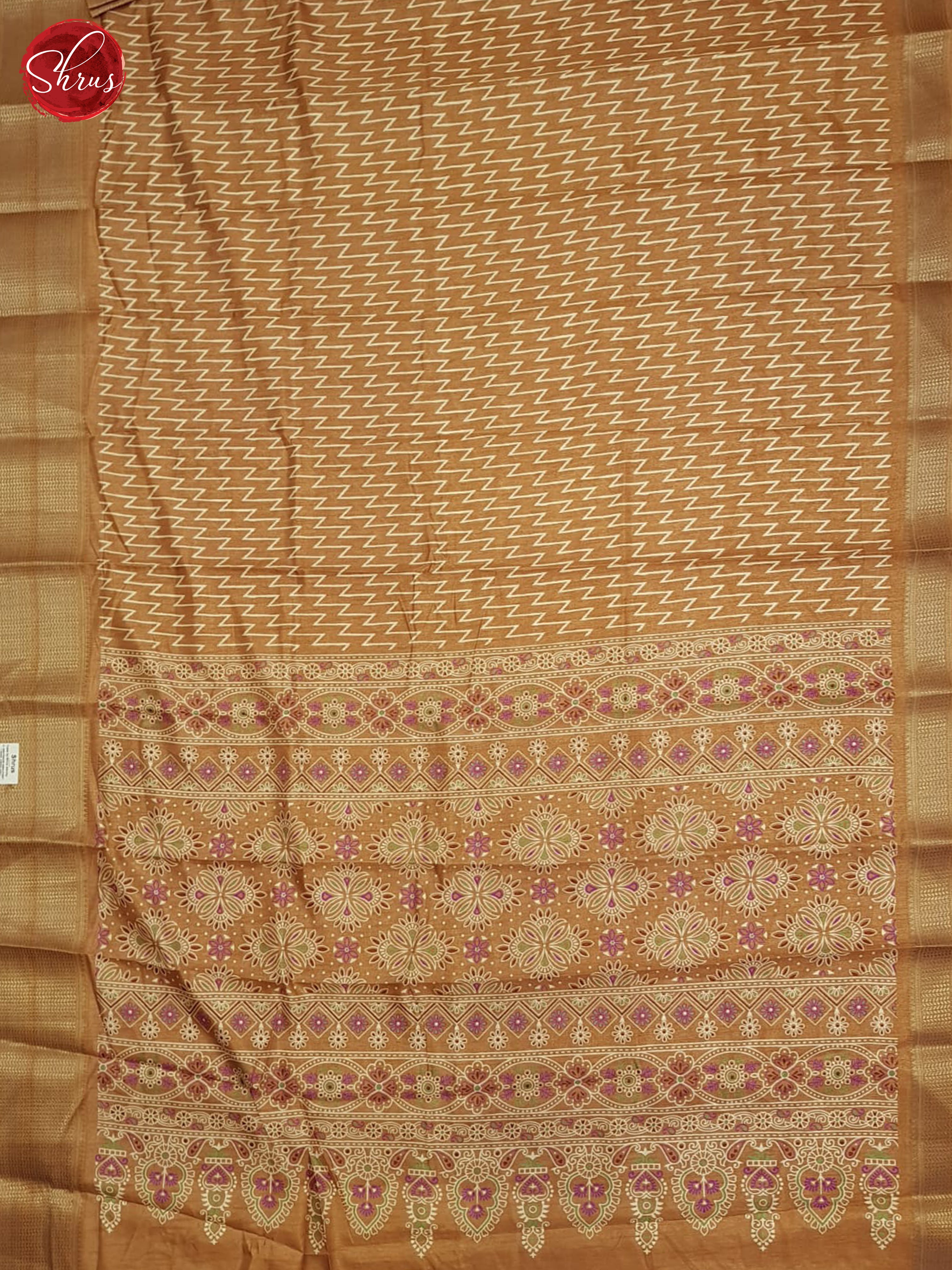 Brown(single tone)- Semi Crepe saree - Shop on ShrusEternity.com