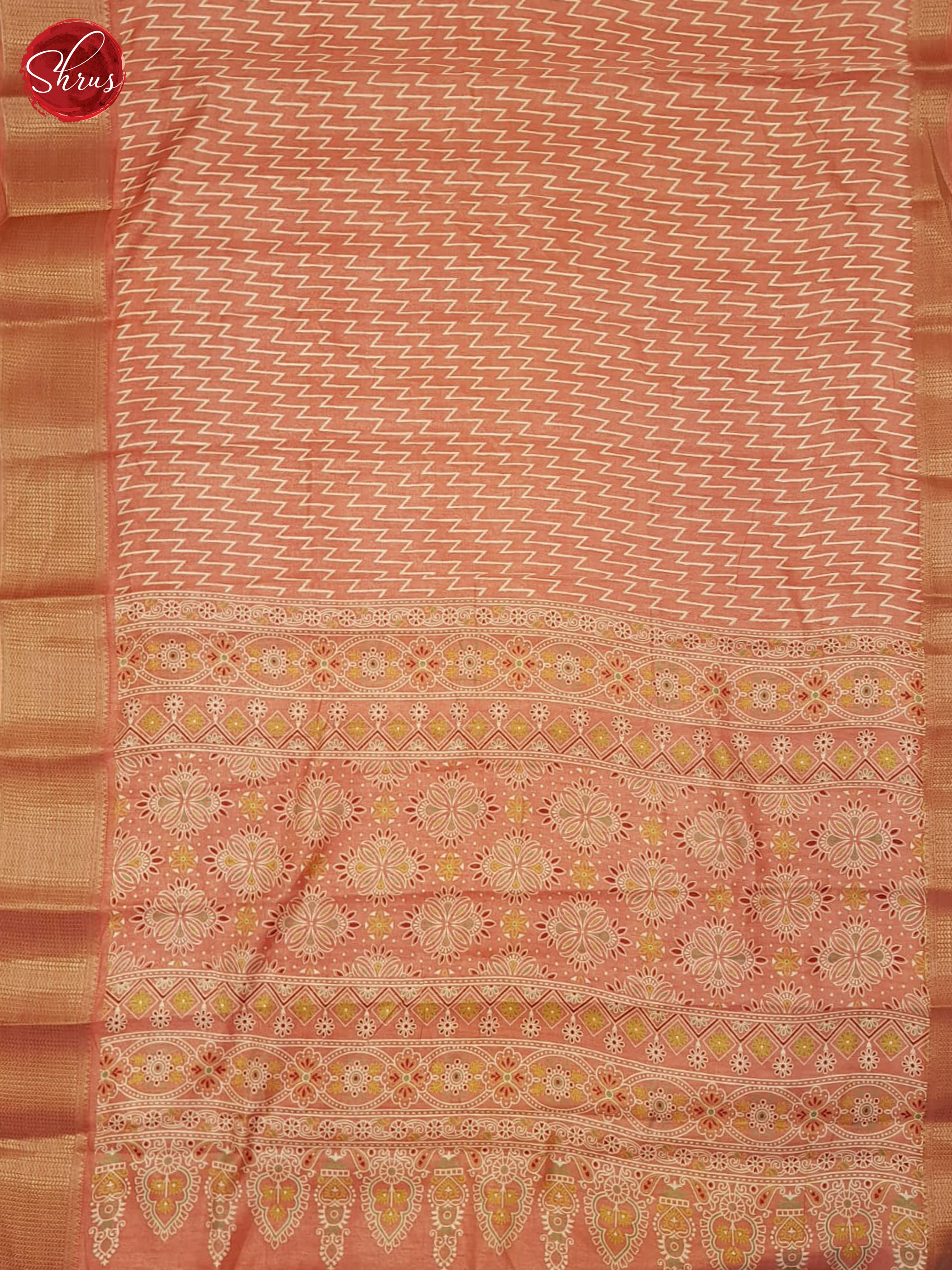 Peachish Pink (Single Tone)- Semi Crepe Saree - Shop on ShrusEternity.com