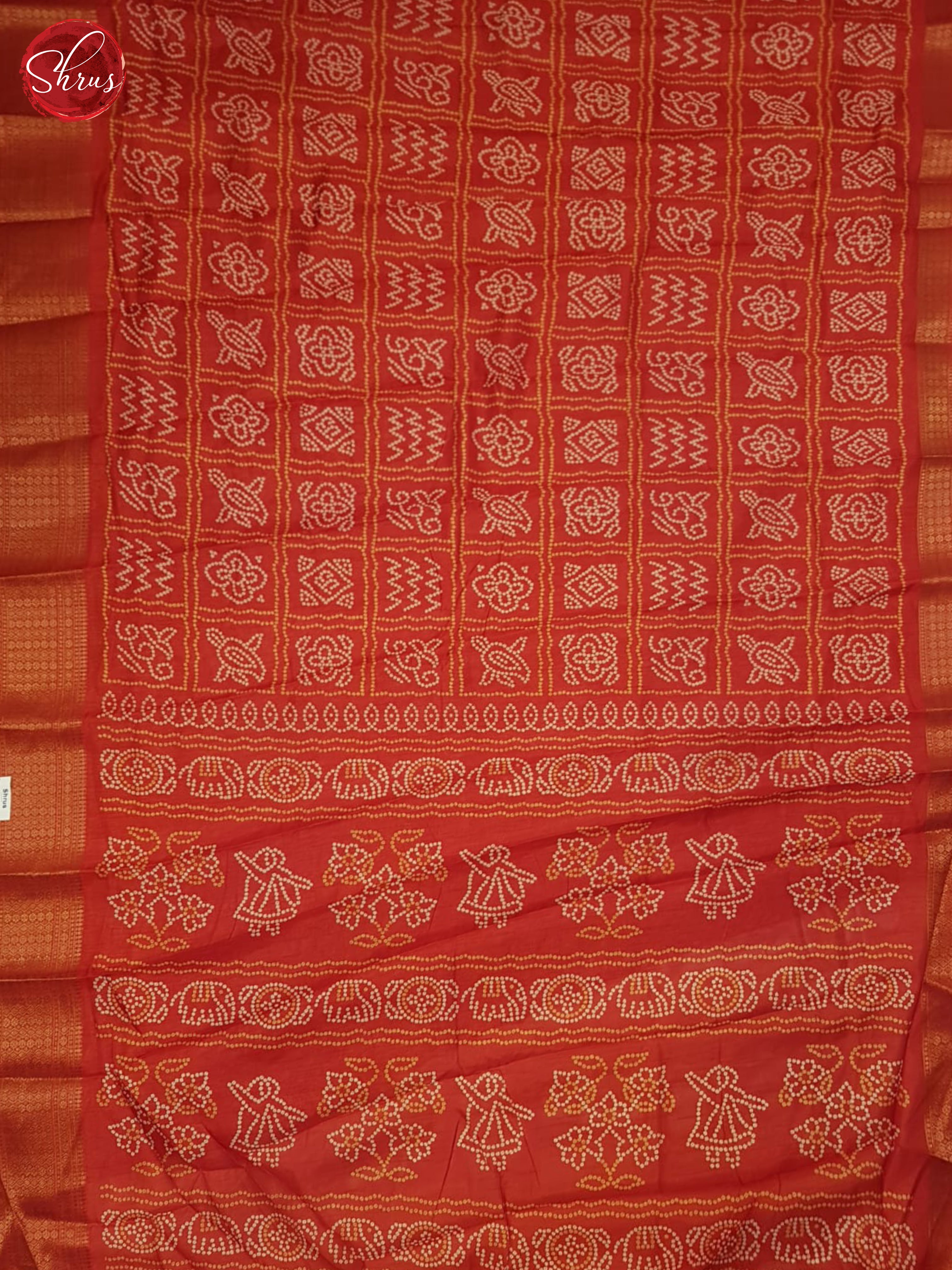 Red(Single Tone)  - Semi Crepe Saree - Shop on ShrusEternity.com