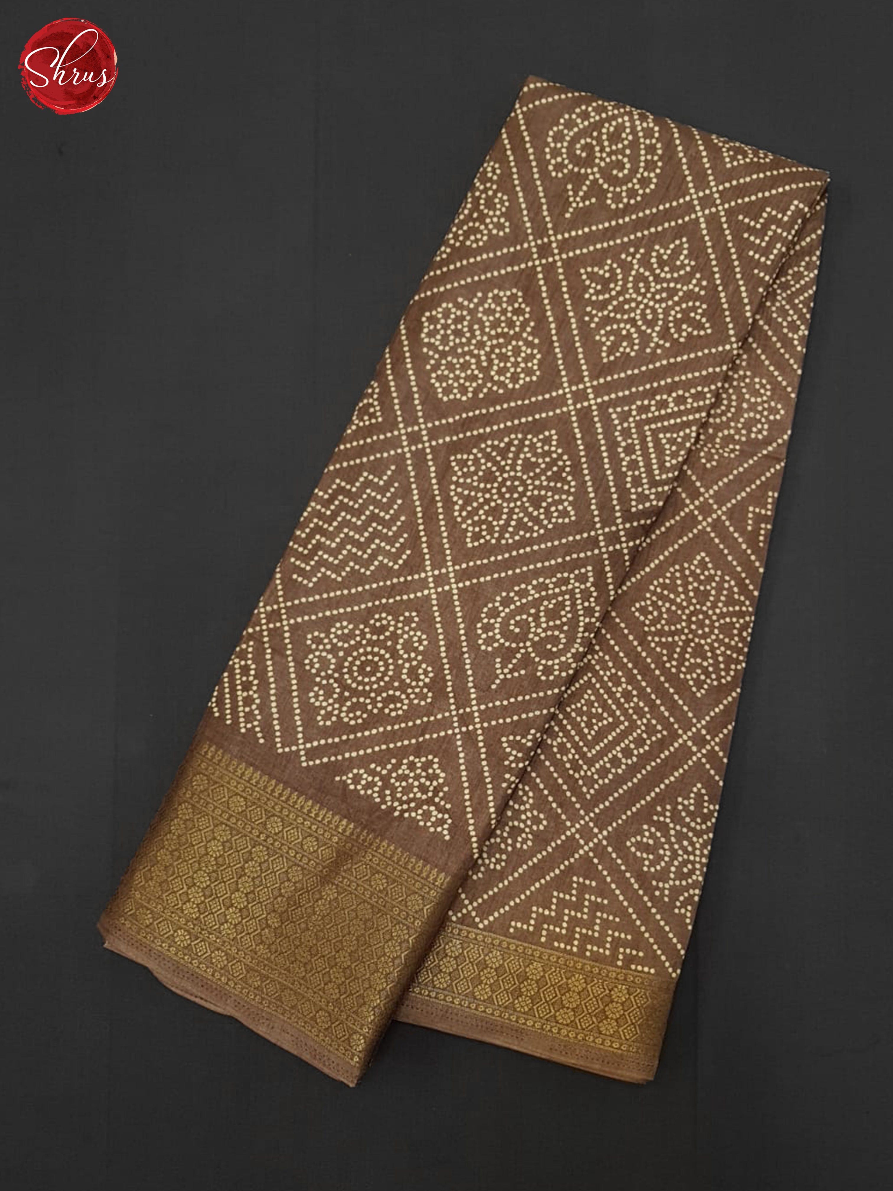 Brown(SIngle Tone) - Semi Crepe Saree - Shop on ShrusEternity.com