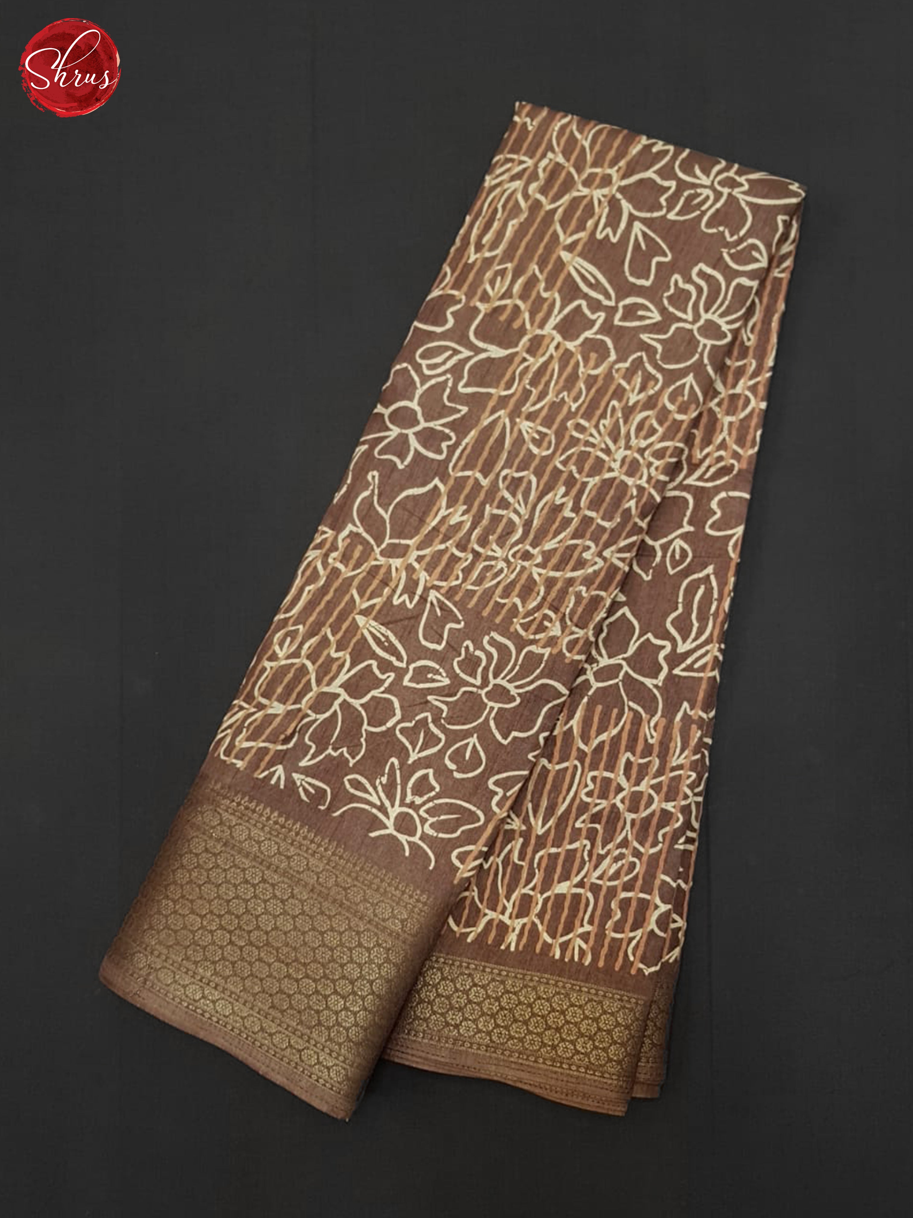 Brown(Single Tone) - Semi Crepe Saree - Shop on ShrusEternity.com