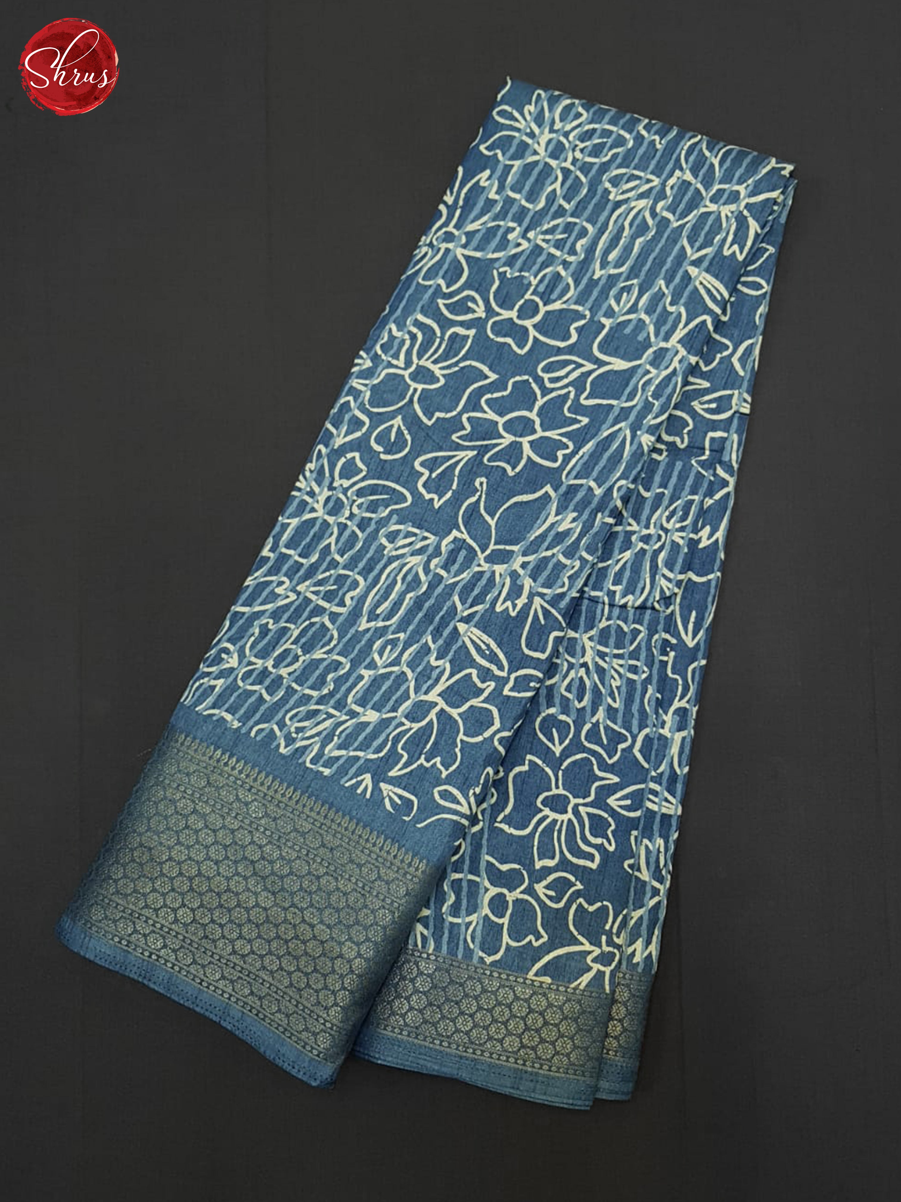 Blue(SIngle Tone)- Semi Crepe Saree - Shop on ShrusEternity.com