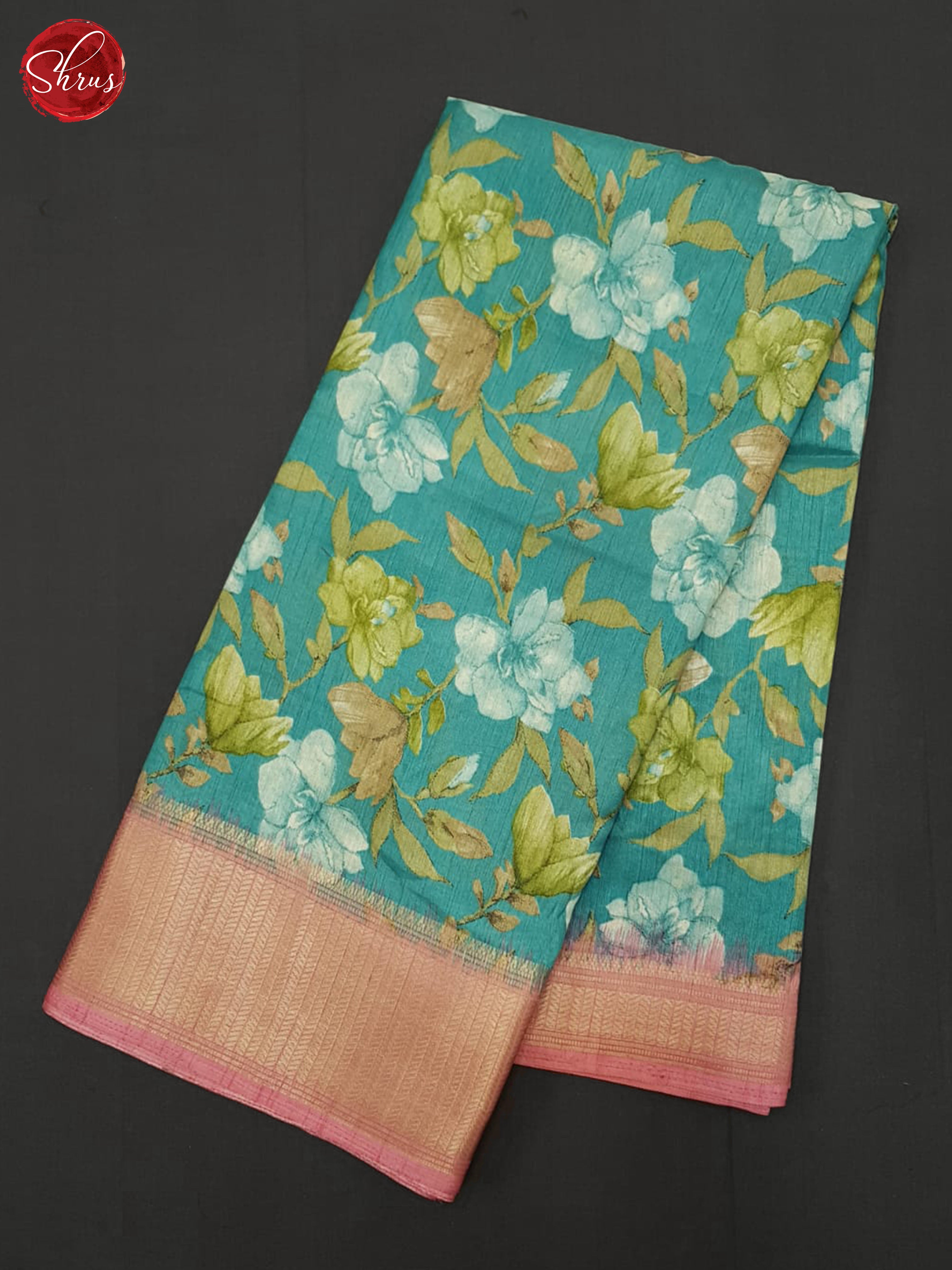 Blue & Pink- Semi Crepe Saree - Shop on ShrusEternity.com