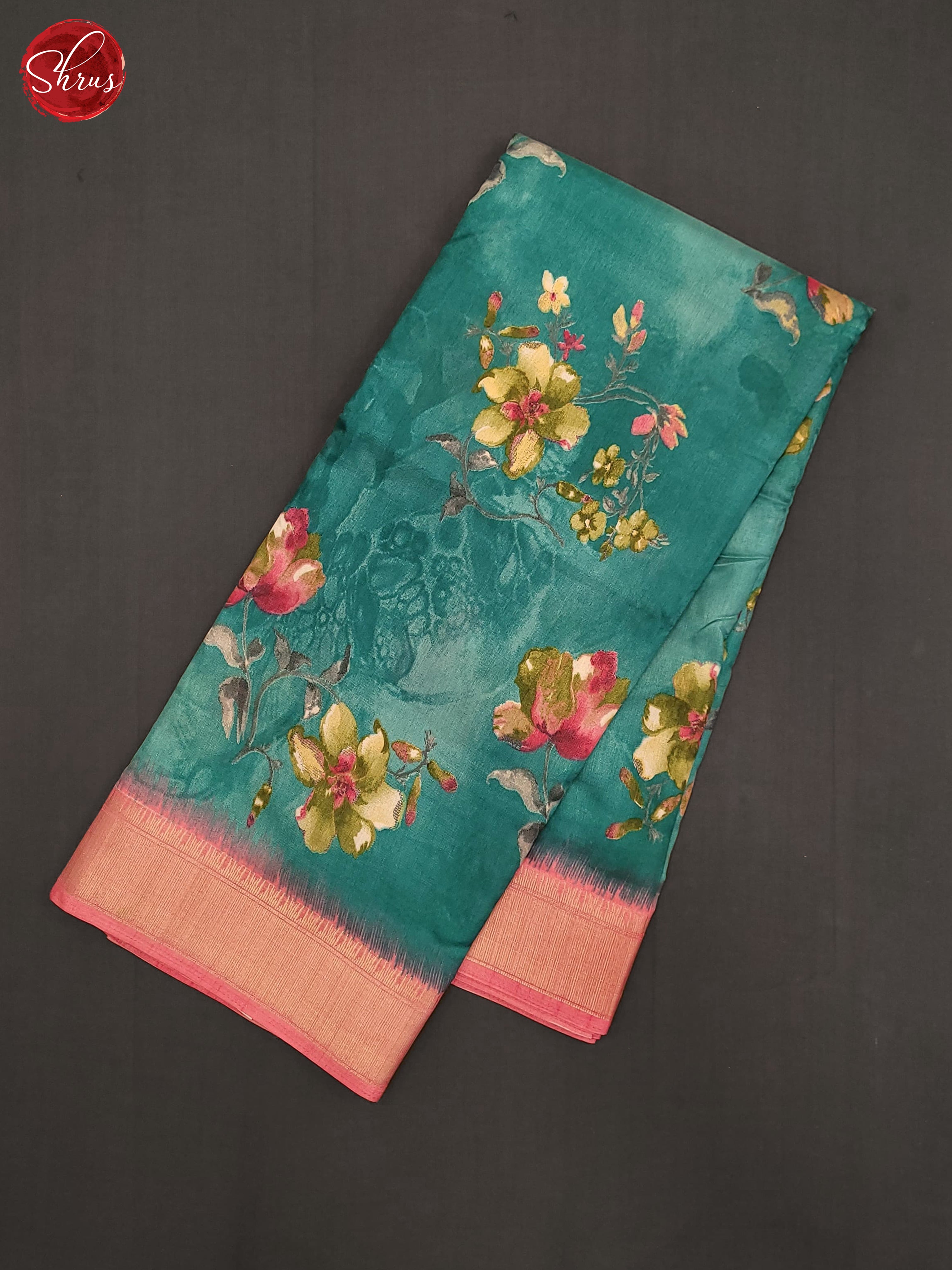 Blue & Pink- Semi Crepe Saree - Shop on ShrusEternity.com