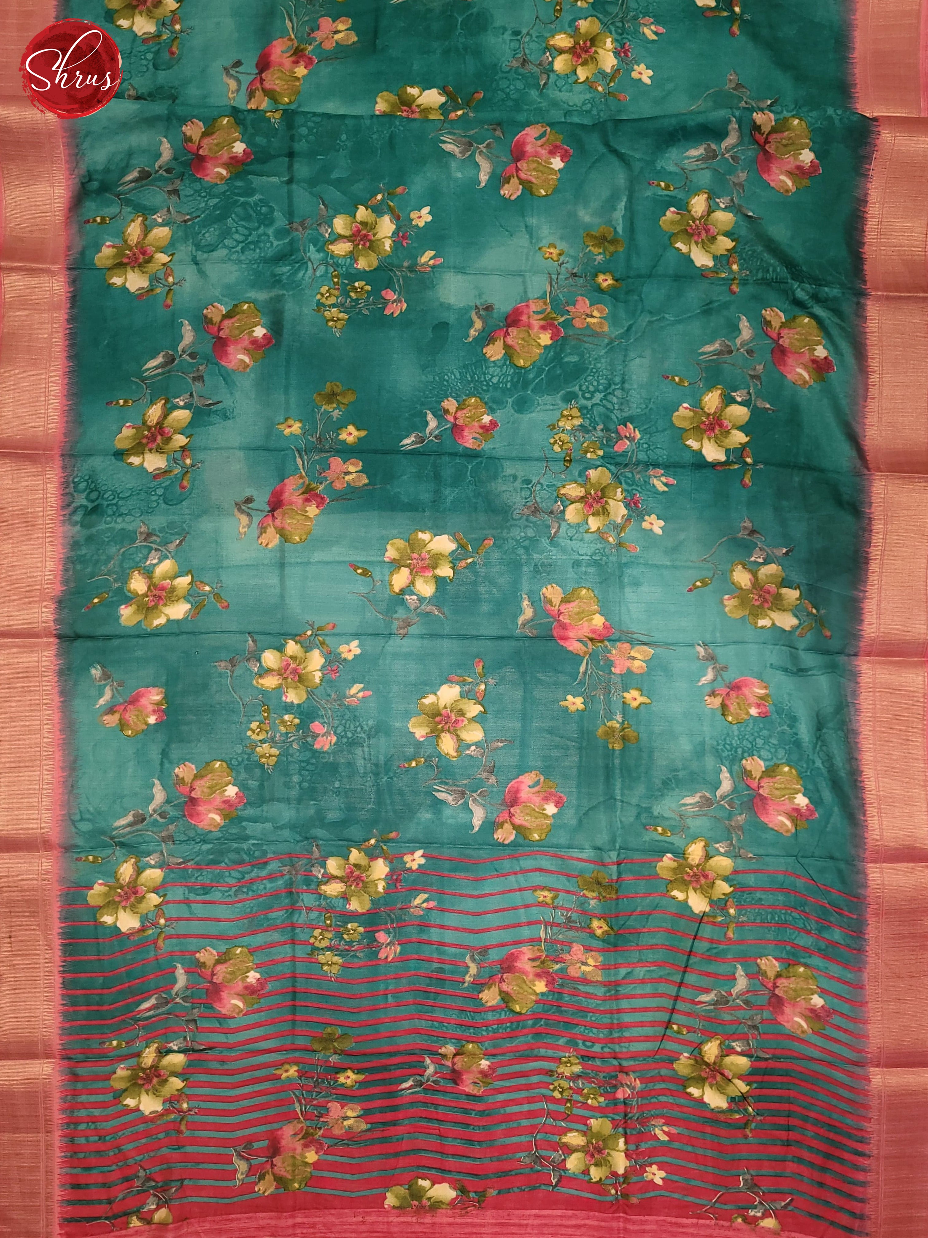 Blue & Pink- Semi Crepe Saree - Shop on ShrusEternity.com