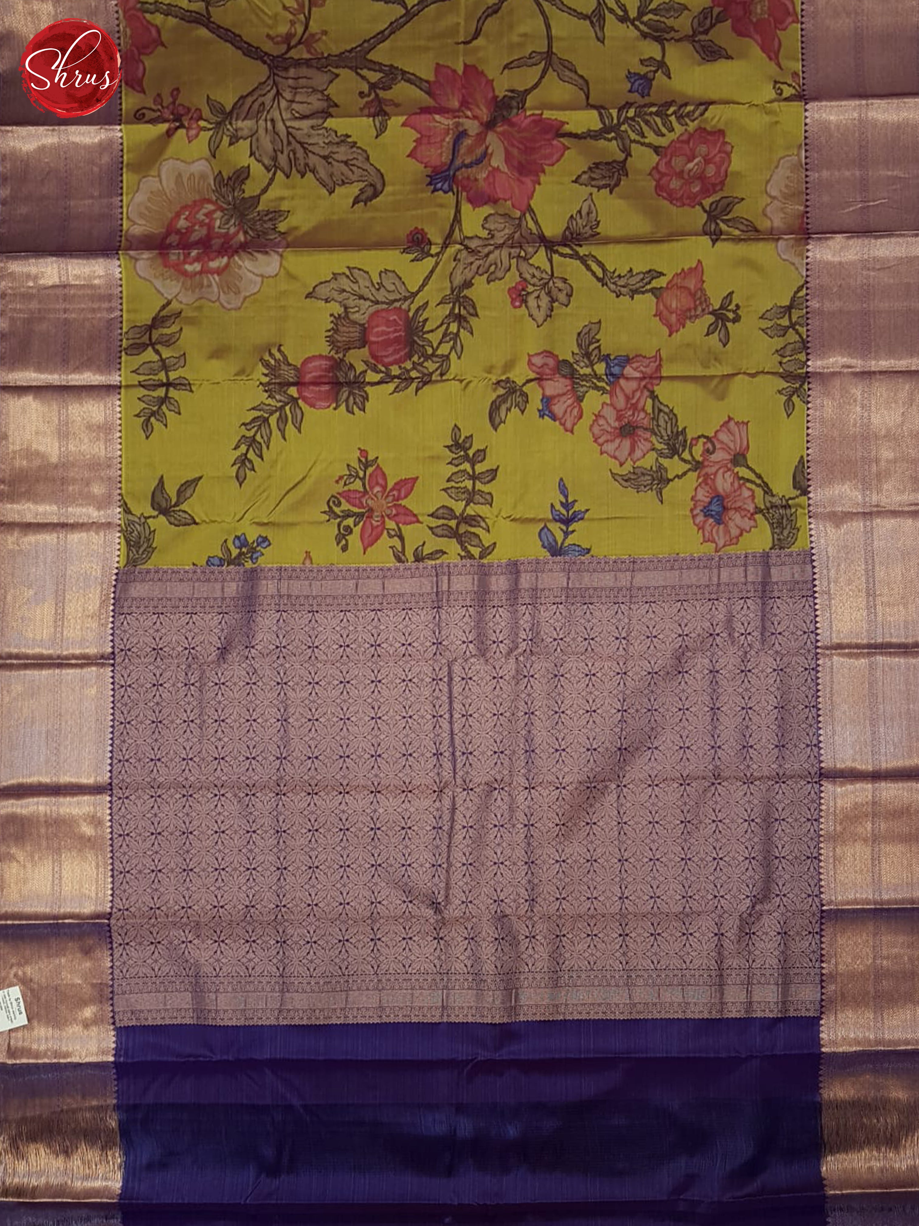 Green & Purple  - Kanchipuram-halfpure Saree - Shop on ShrusEternity.com