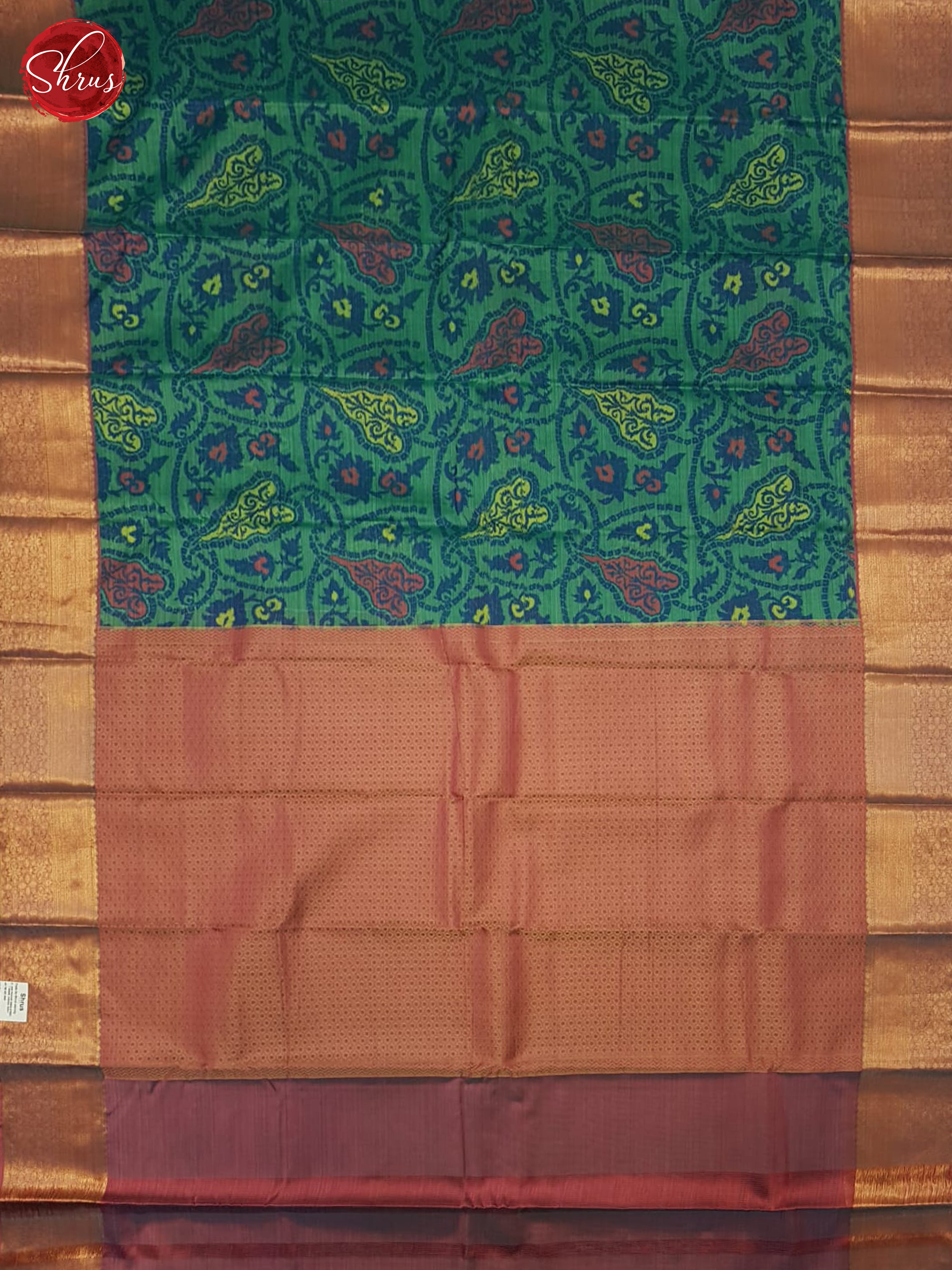 Green & Pink - Kanchipuram-halfpure Saree - Shop on ShrusEternity.com