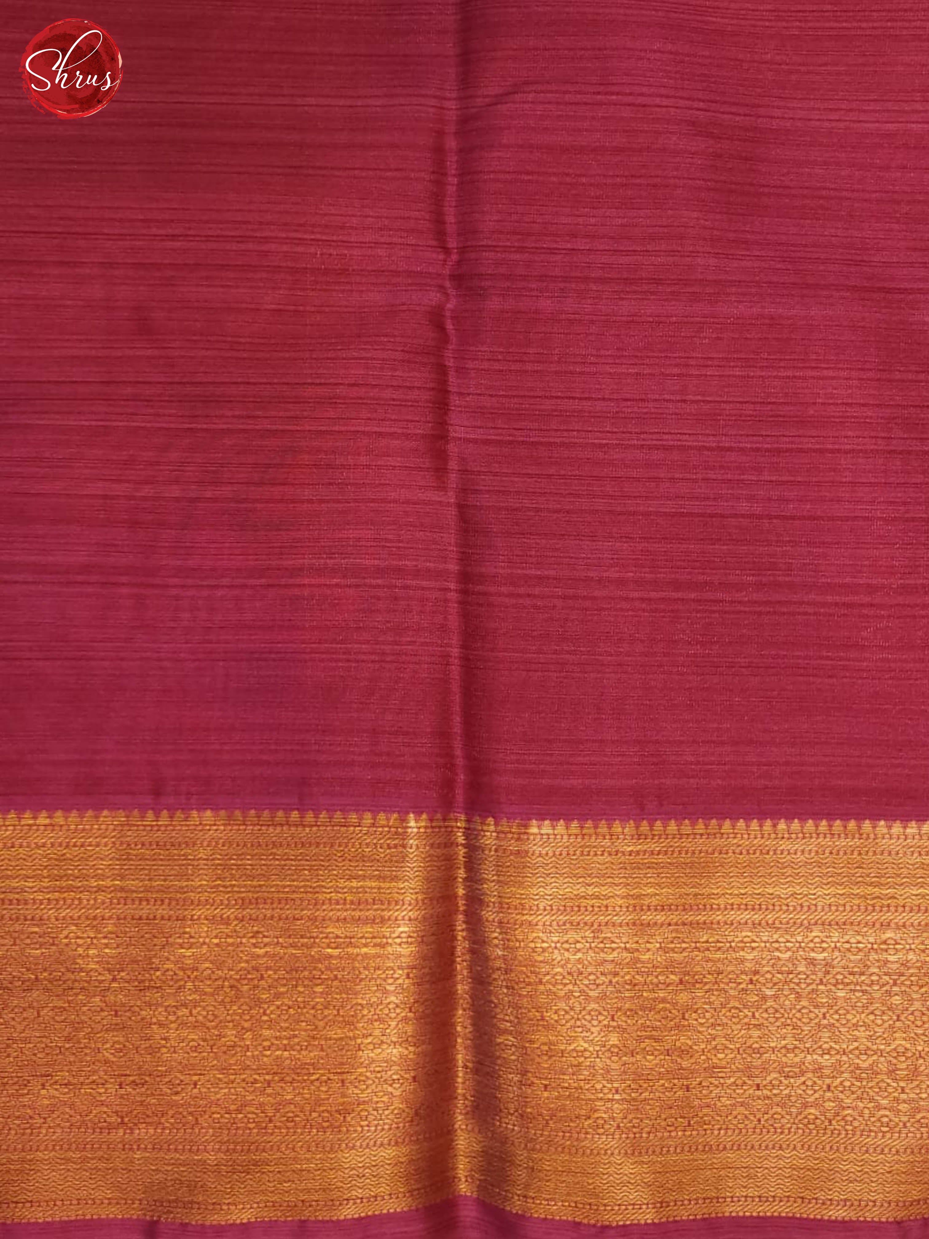 Mustard and pink- Kanchipuram Half-pure Silk Saree - Shop on ShrusEternity.com
