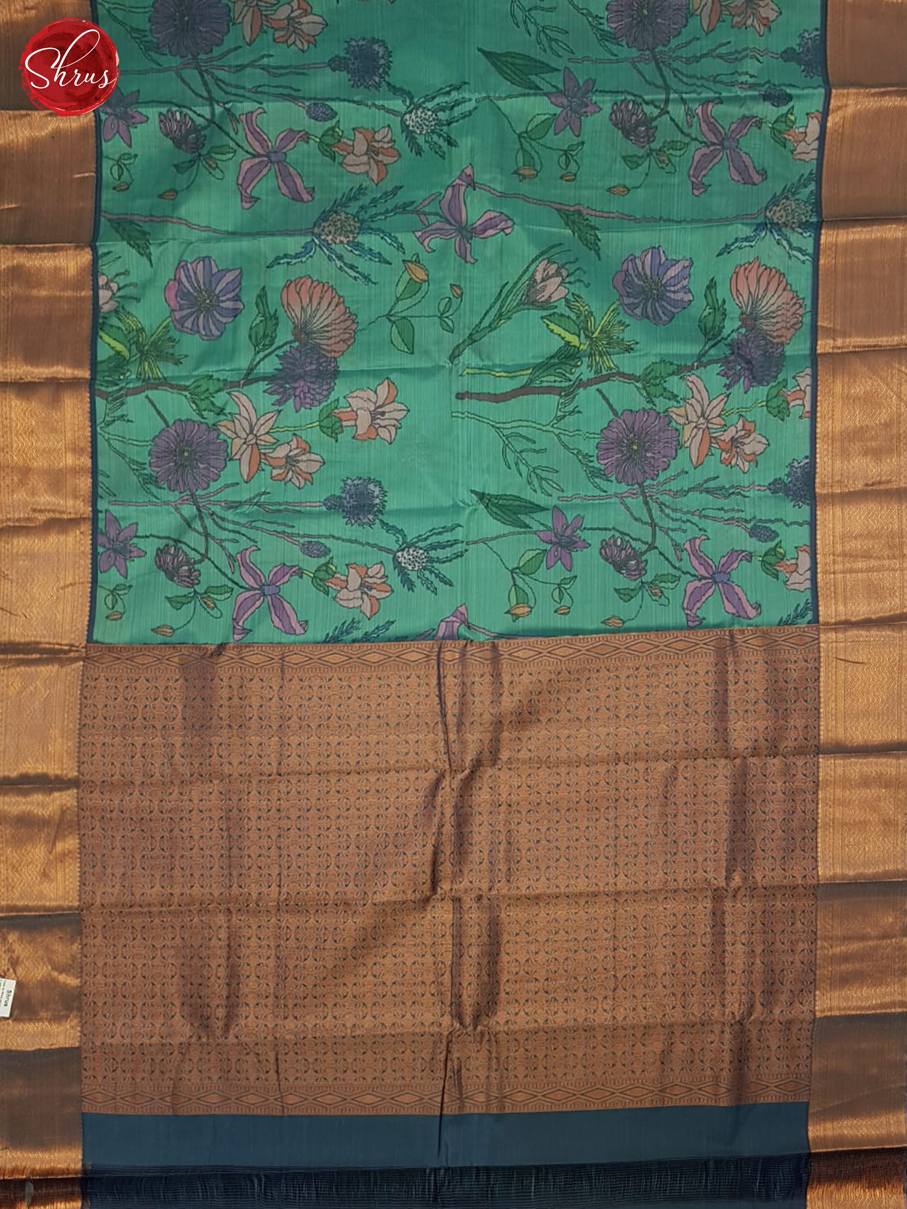 Green & Blue - Kanchipuram-halfpure Saree - Shop on ShrusEternity.com