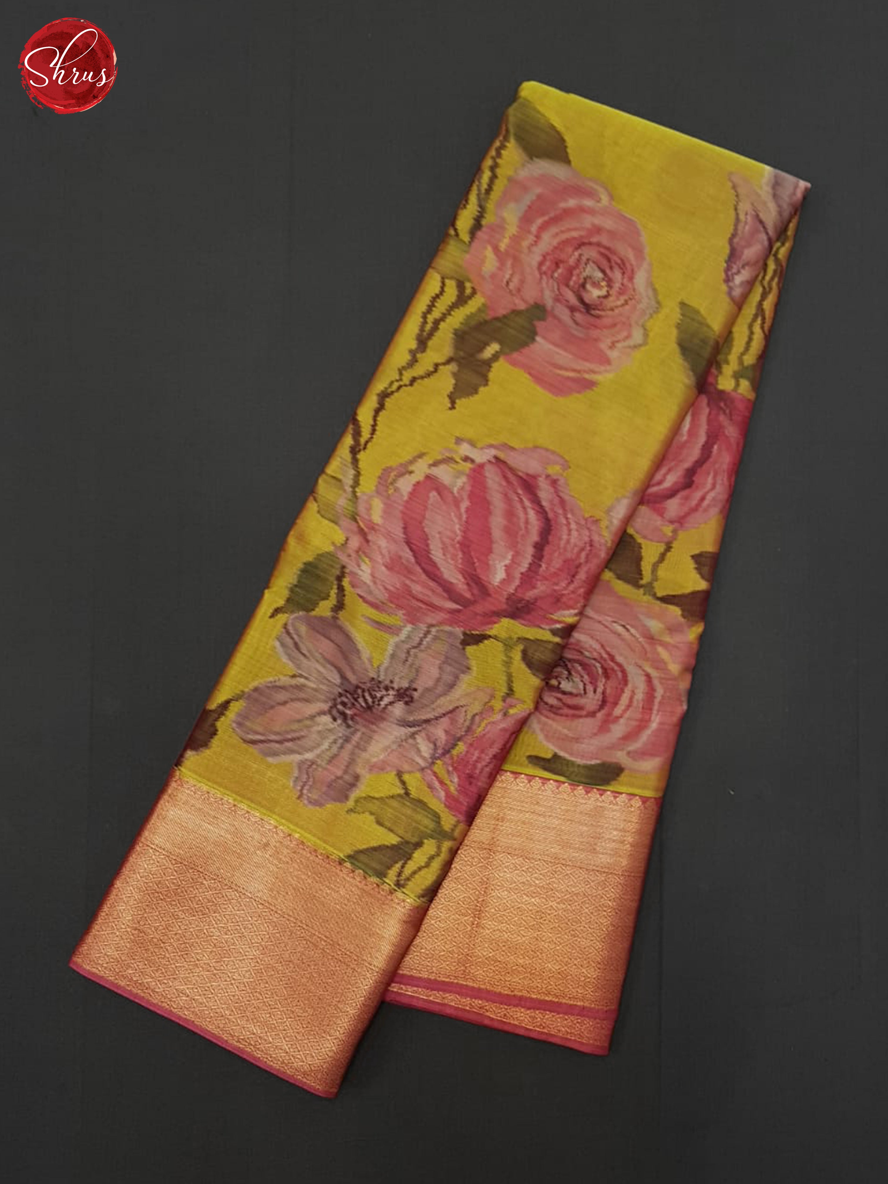 Dull Gold & Pink- Kanchipuram-halfpure Saree - Shop on ShrusEternity.com