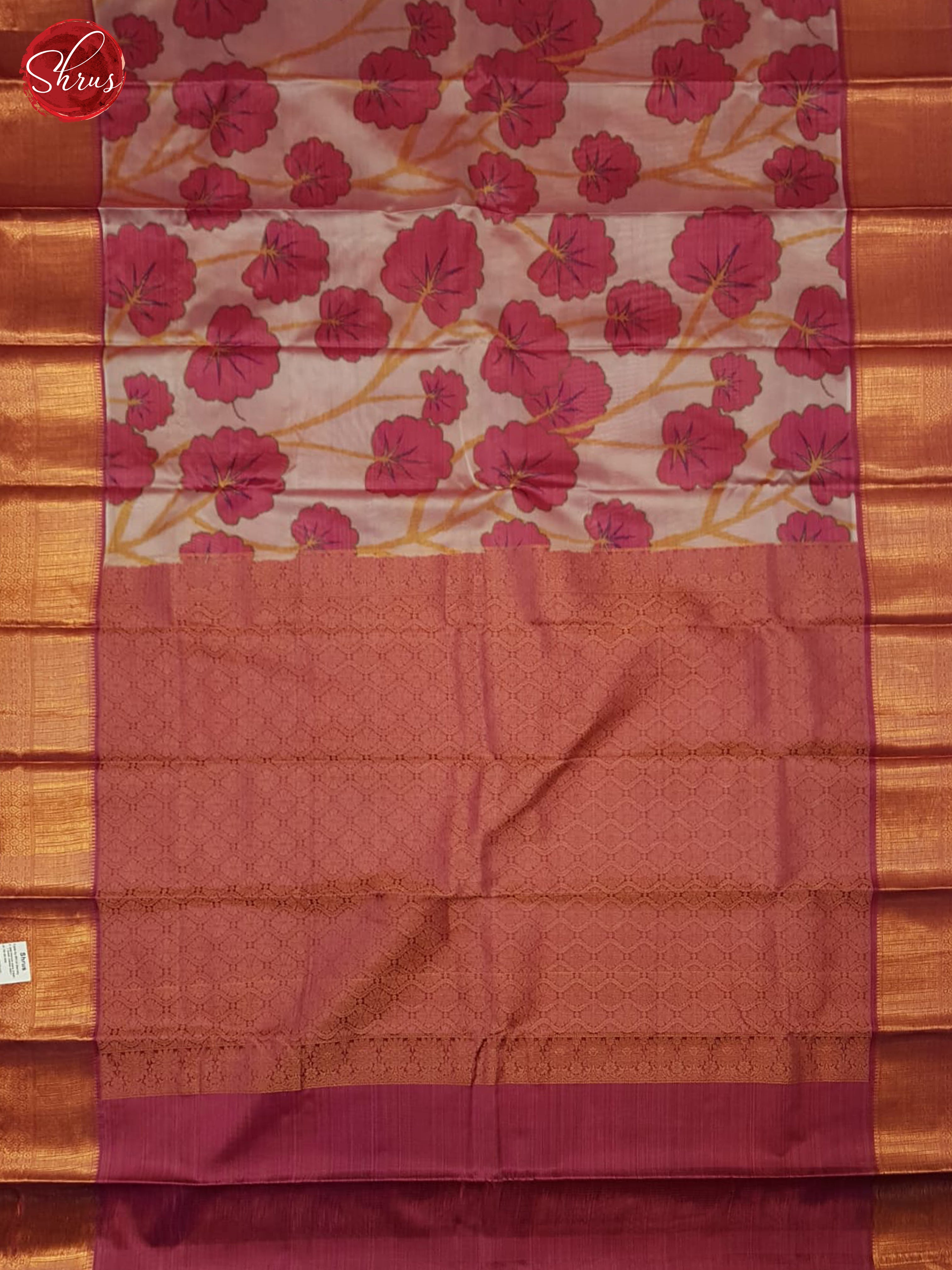 Pale PInk & Pink - Kanchipuram-halfpure Saree - Shop on ShrusEternity.com