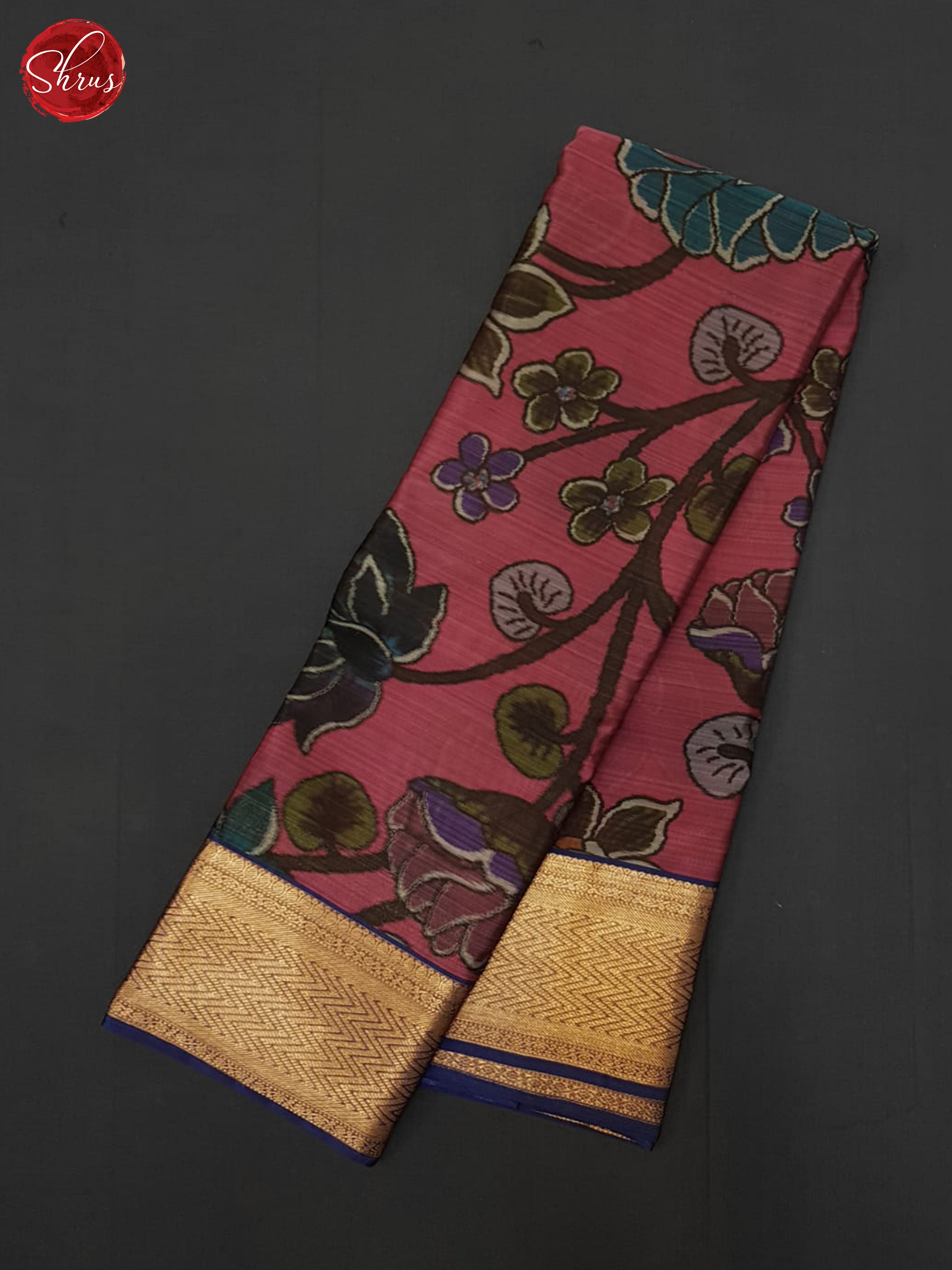 Pink & Blue - Kanchipuram-halfpure Saree - Shop on ShrusEternity.com