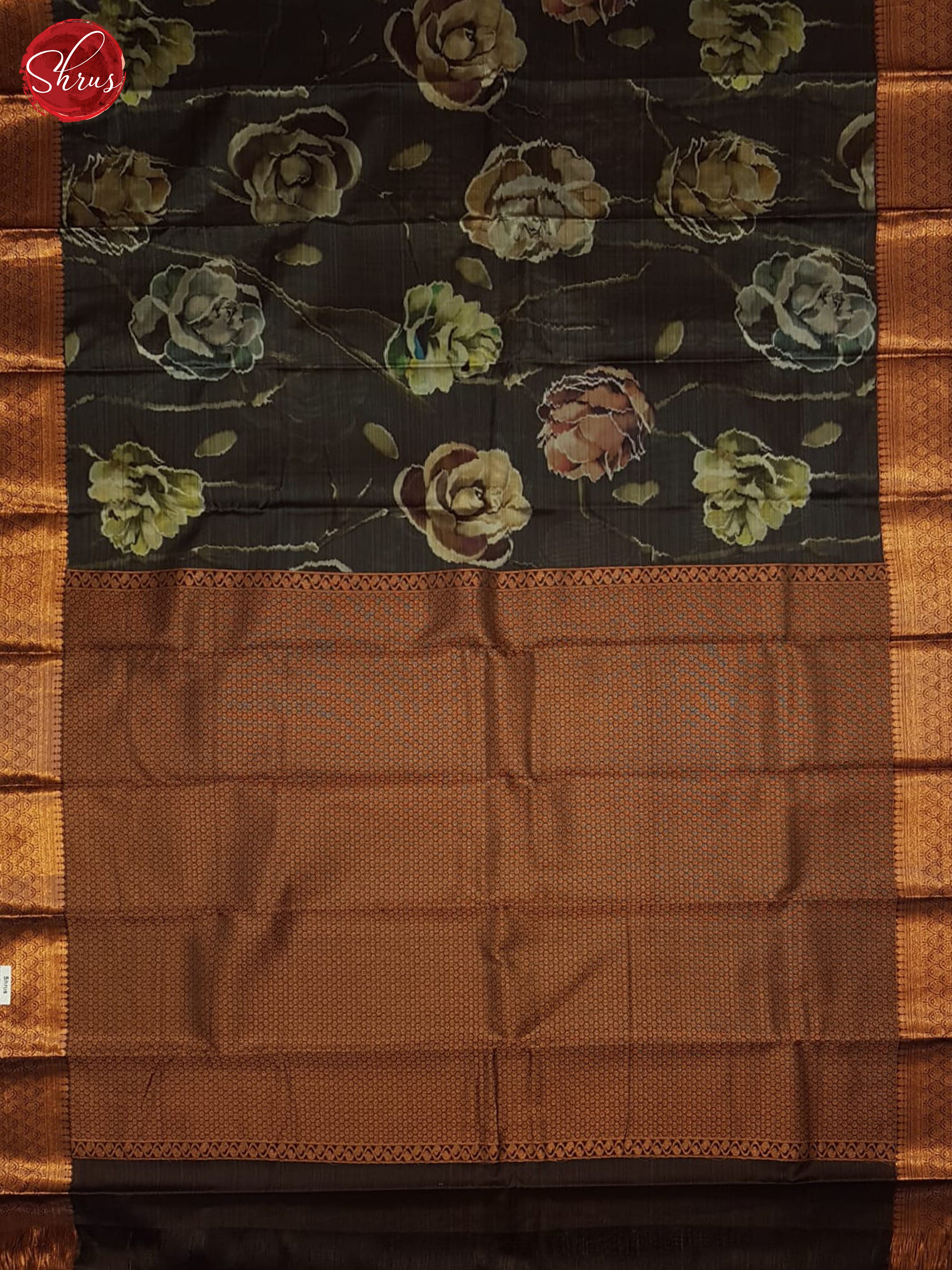 Brown(single Tone) - Kanchipuram-halfpure Saree - Shop on ShrusEternity.com