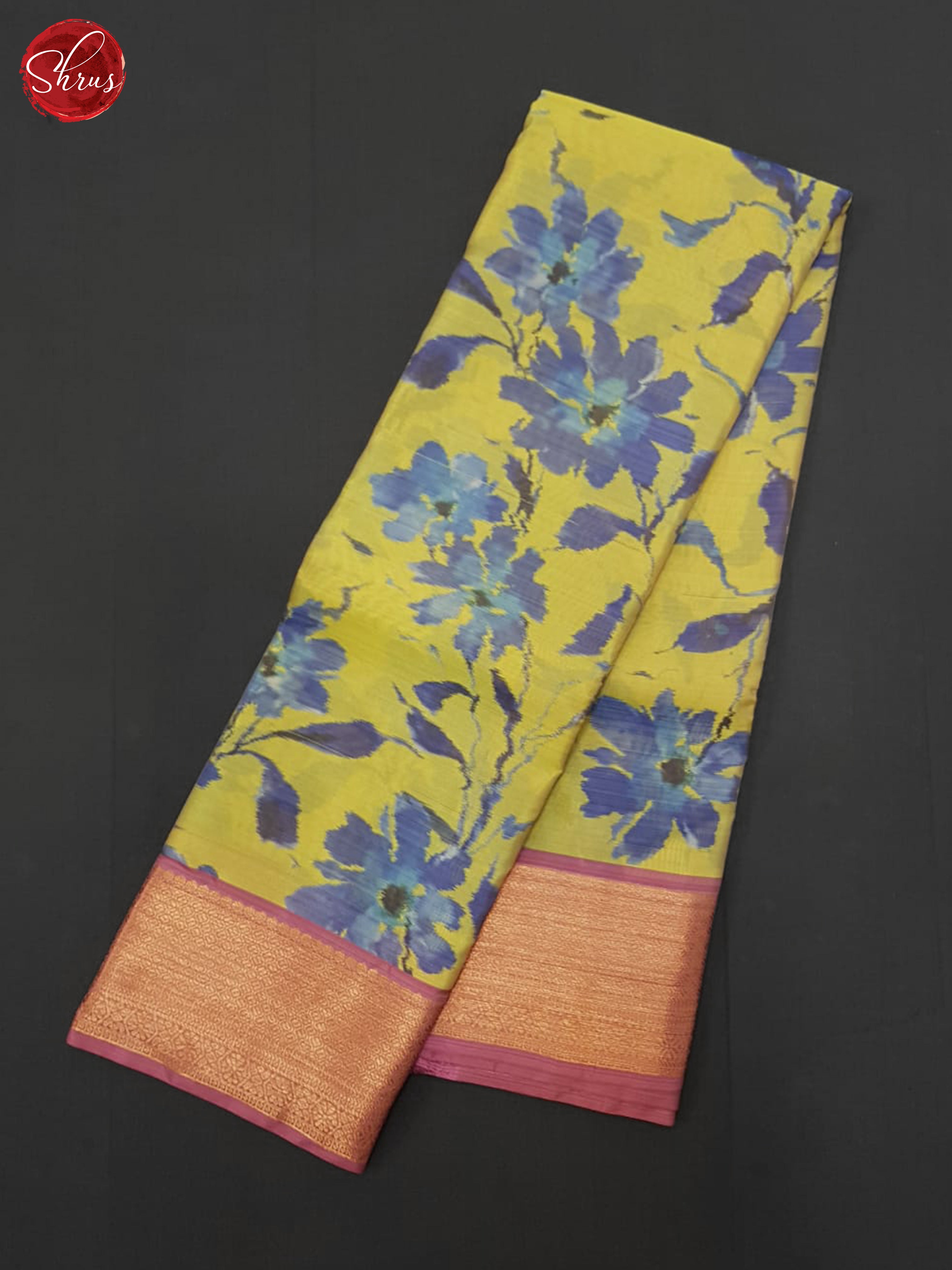 Yellow & Pink - Kanchipuram-halfpure Saree - Shop on ShrusEternity.com