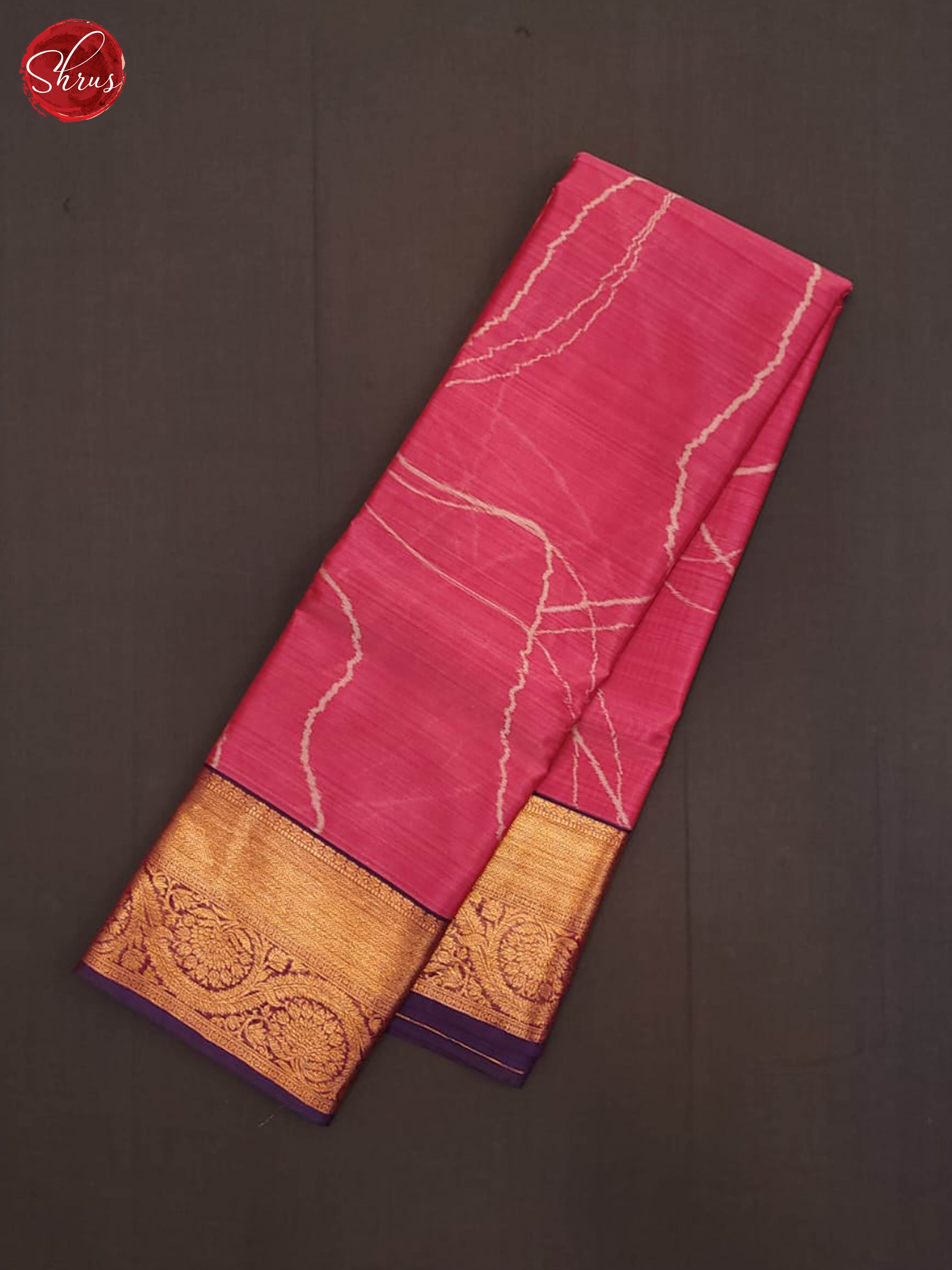 pink and wine- Kanchipuram half-pure Silk Saree - Shop on ShrusEternity.com