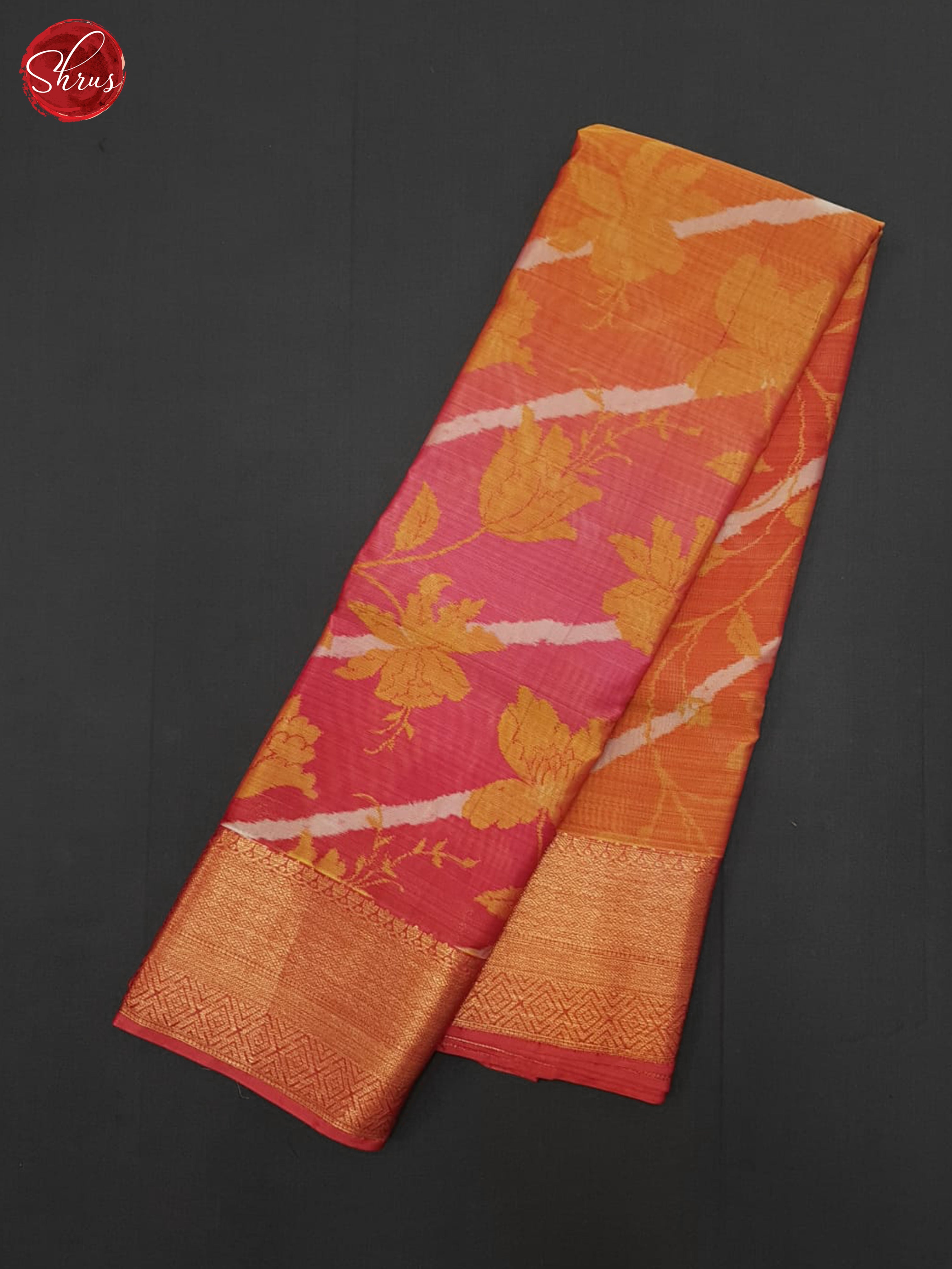 Orange & Pink - Kanchipuram-halfpure Saree - Shop on ShrusEternity.com