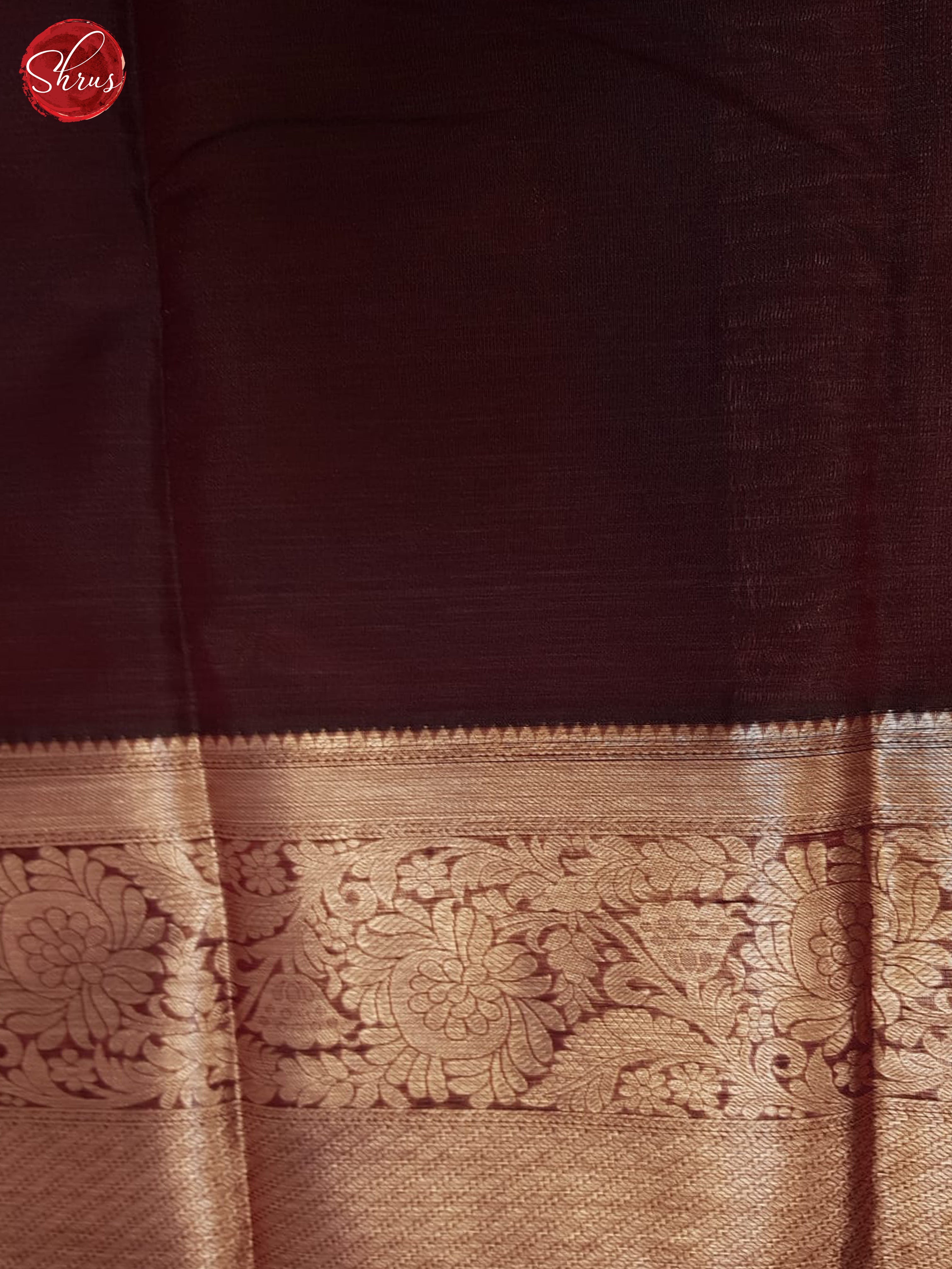 Orange & Brown - Kanchipuram-halfpure Saree - Shop on ShrusEternity.com