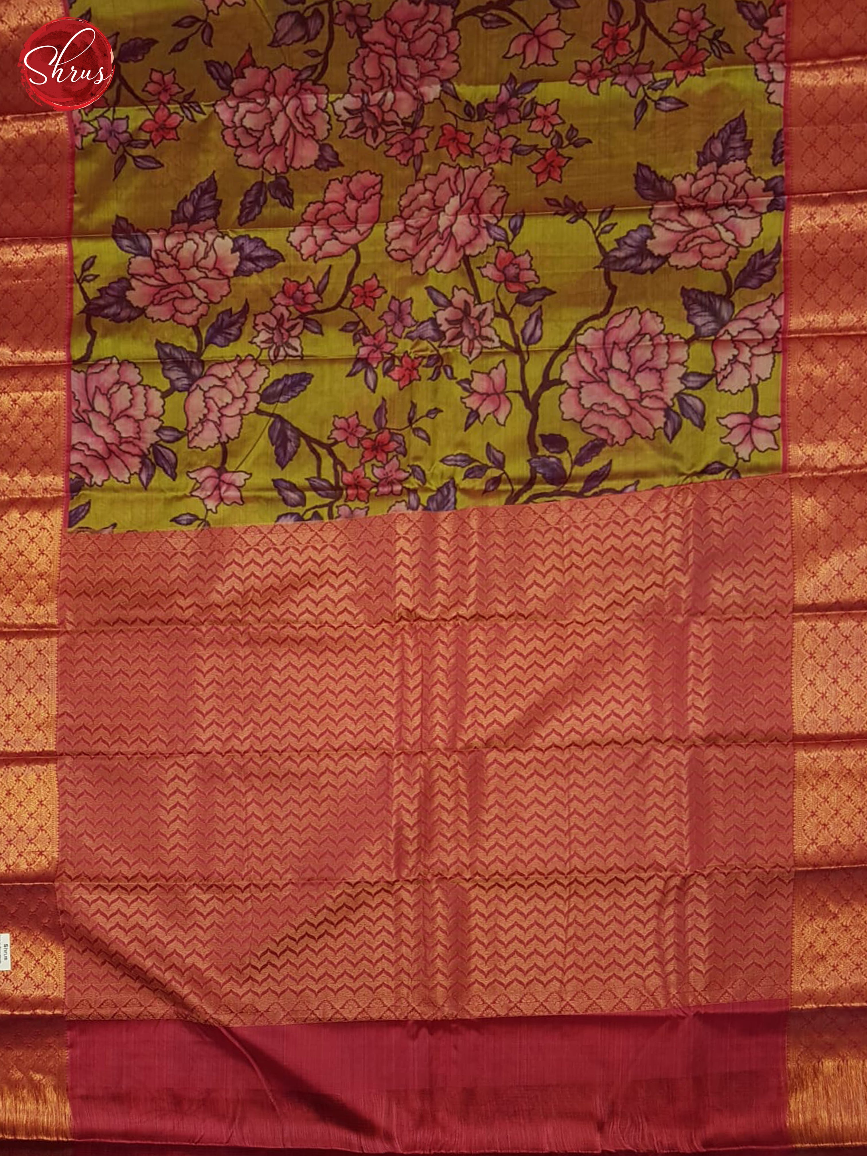 Green & Pink- Kanchipuram-halfpure Saree - Shop on ShrusEternity.com