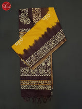 Yellow & Brown- Bhatik Saree - Shop on ShrusEternity.com
